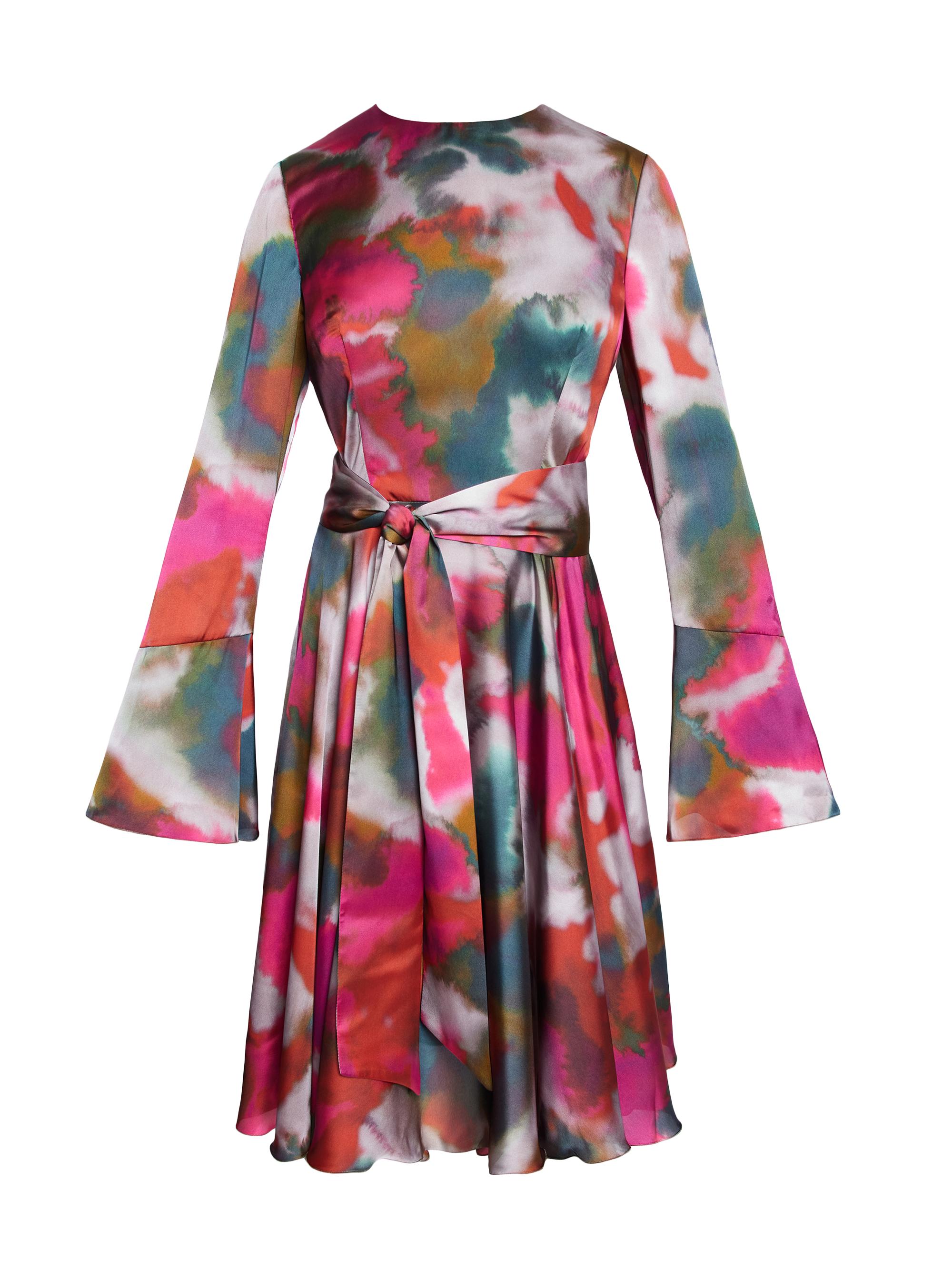 Santorelli Women's Abstract Georgette Fit & Flare Knee-Length Dress - Sedona Multi