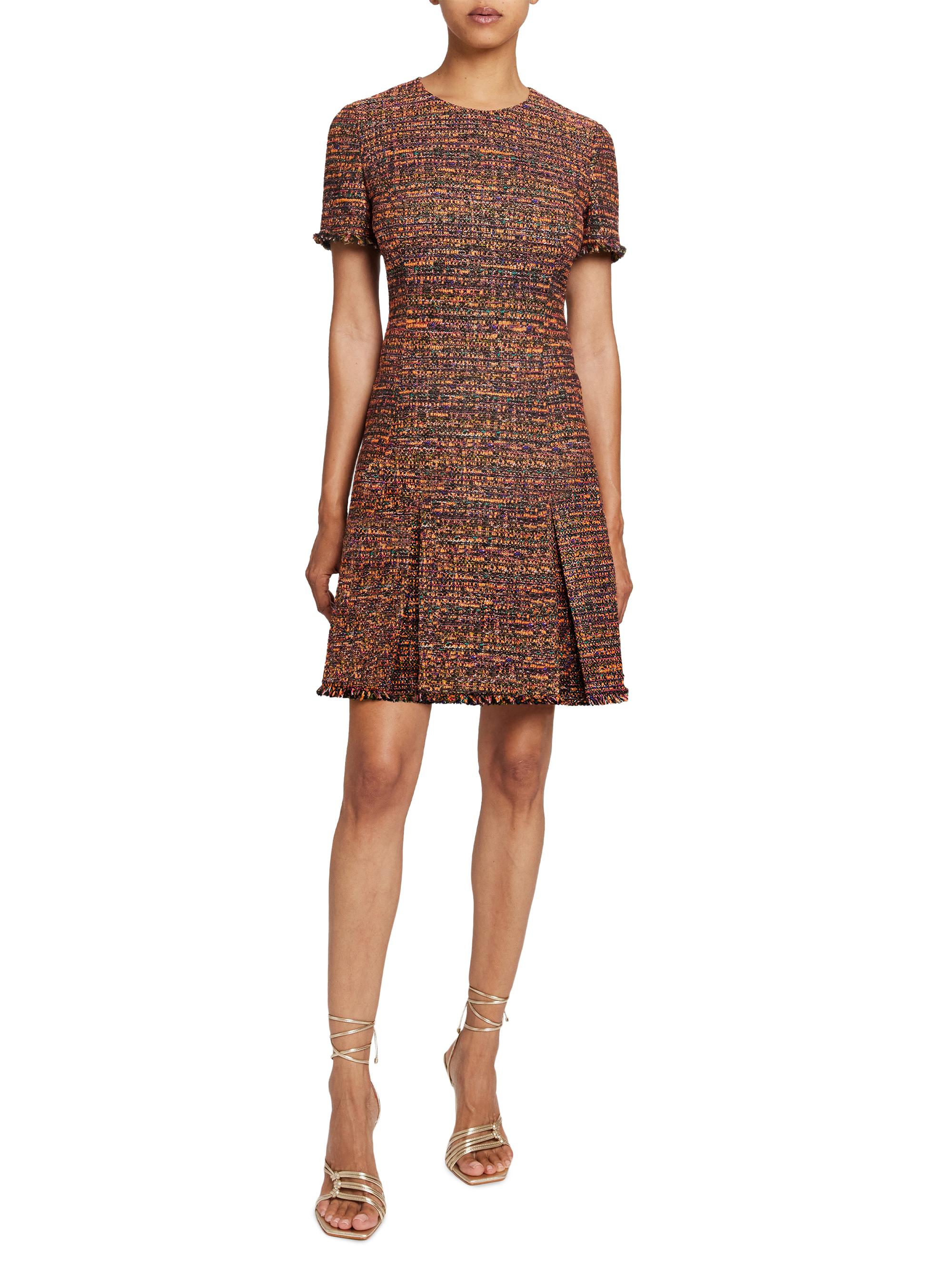 Santorelli Cotton-Blend Tweed A-Line Shift Midi-Dress | Saks Fifth