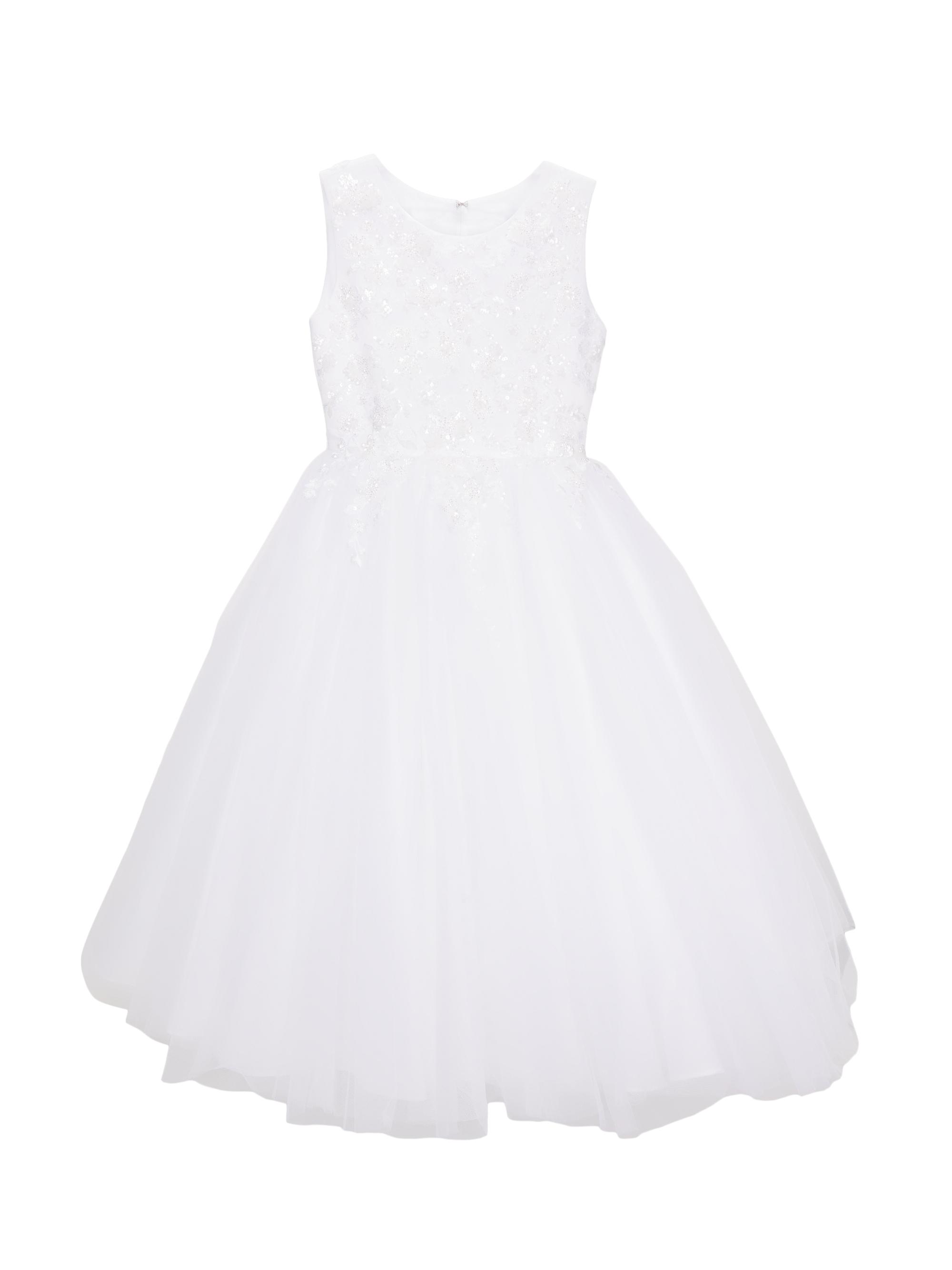 Joan Calabrese Little Girl's & Girl's Macis Communion Beaded Dress - White