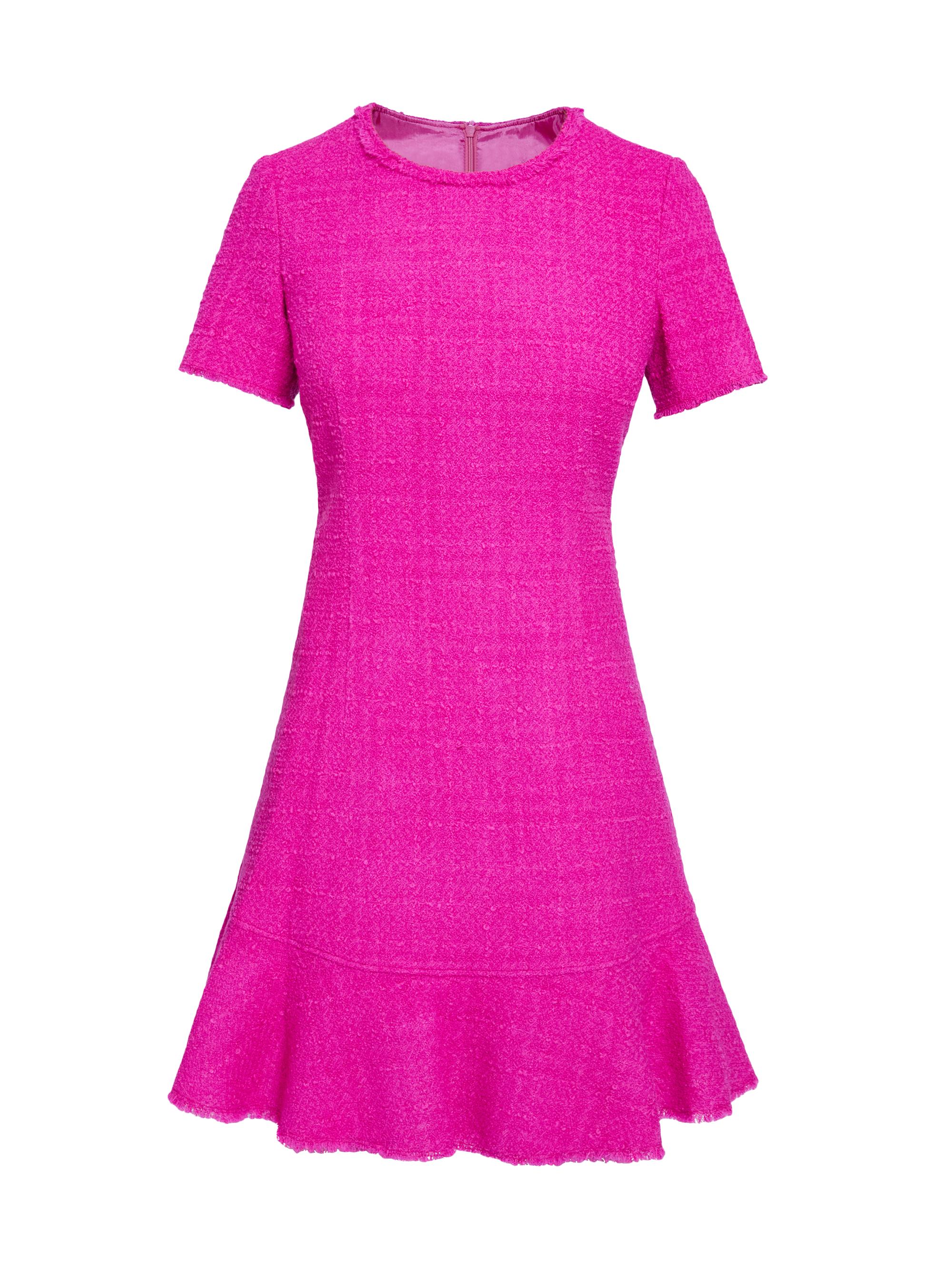 Santorelli Women's Virgin Wool-Blend Bouclé A-Line Dress - Magenta