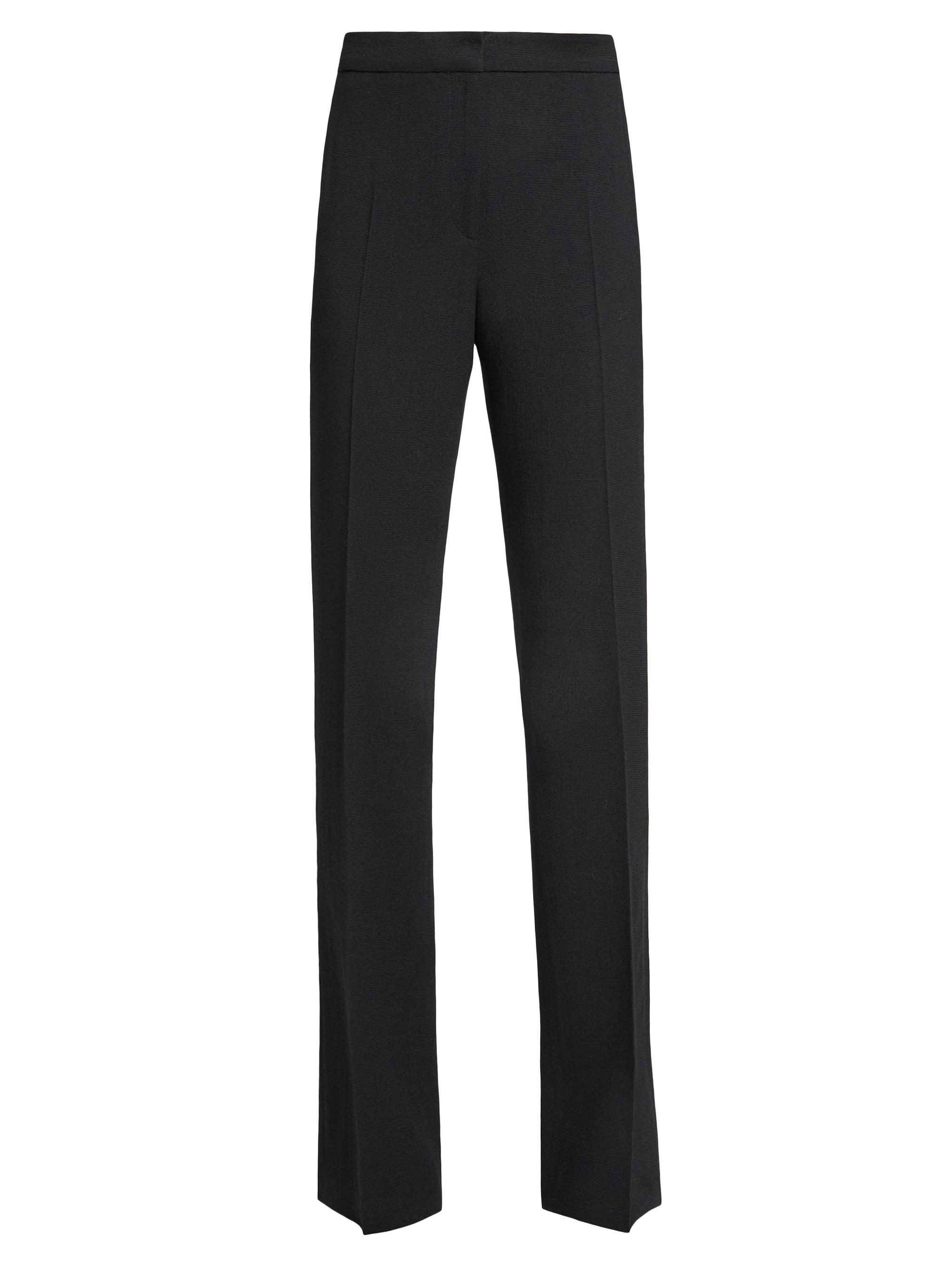 Santorelli Women's Wool High-Rise Straight-Leg Pants - Black