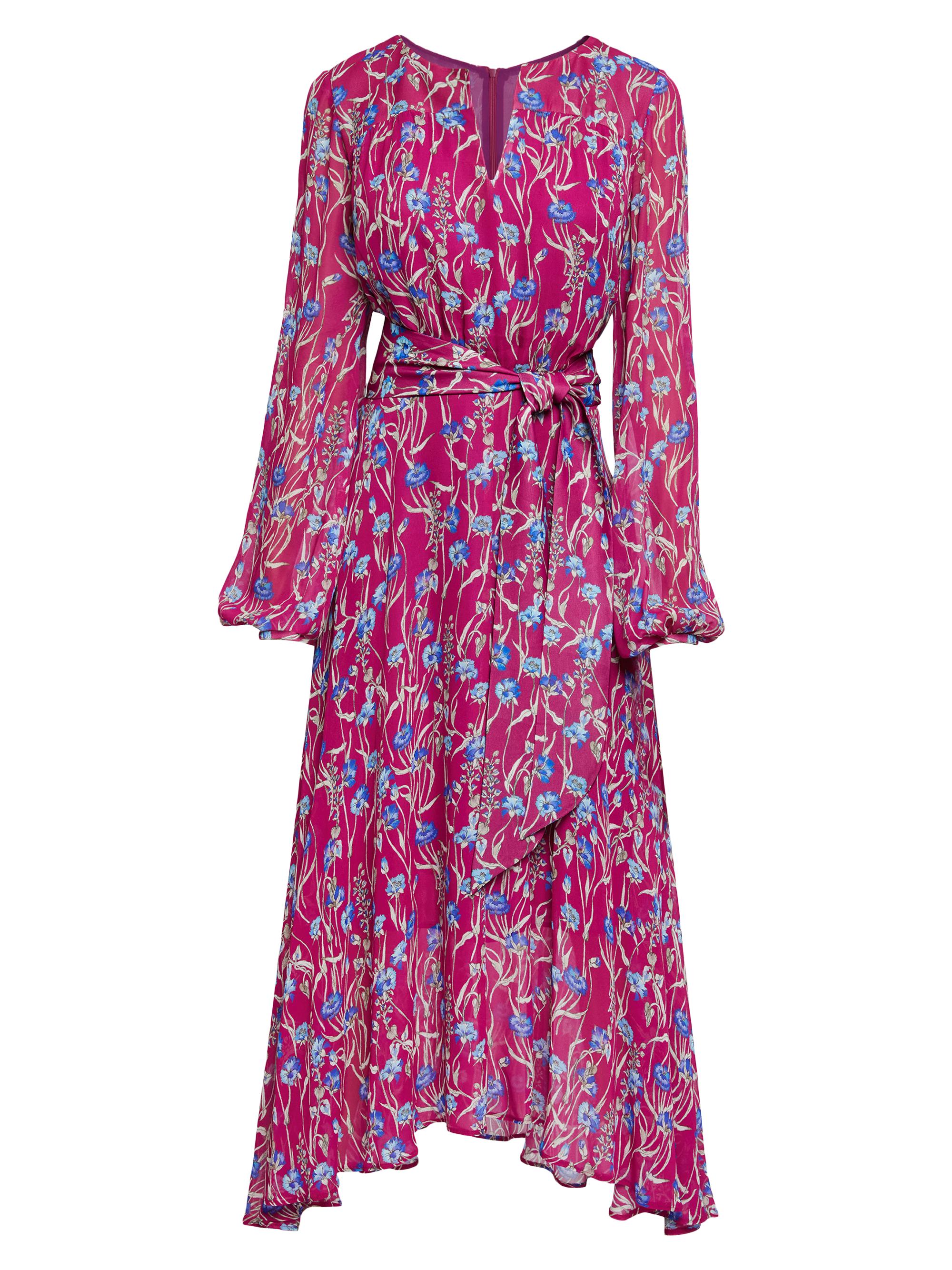 Santorelli Women's Floral Georgette Maxi Dress - Dark Magenta