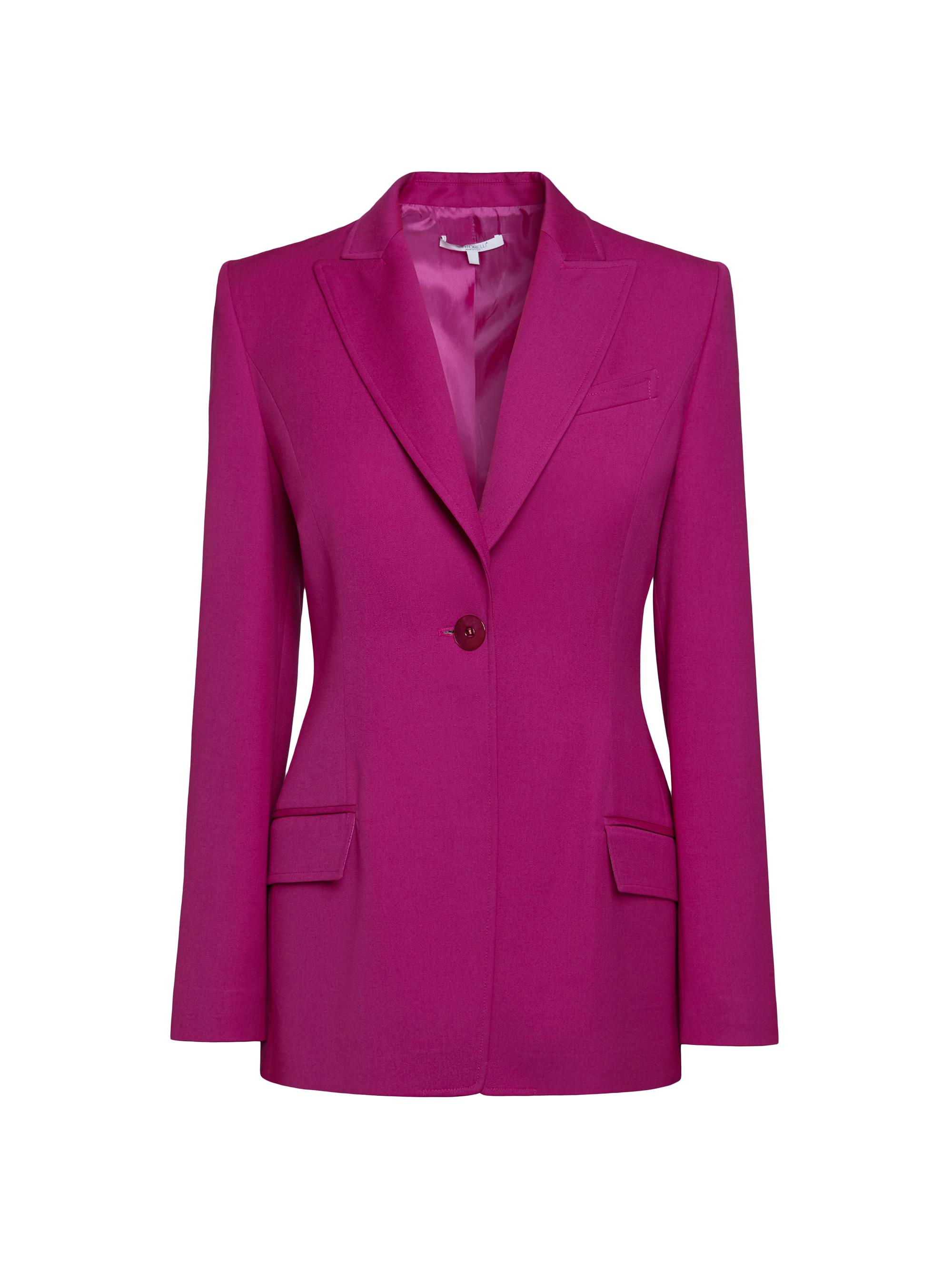 Santorelli Women's Stretch Wool Single-Breasted Blazer - Dark Magenta