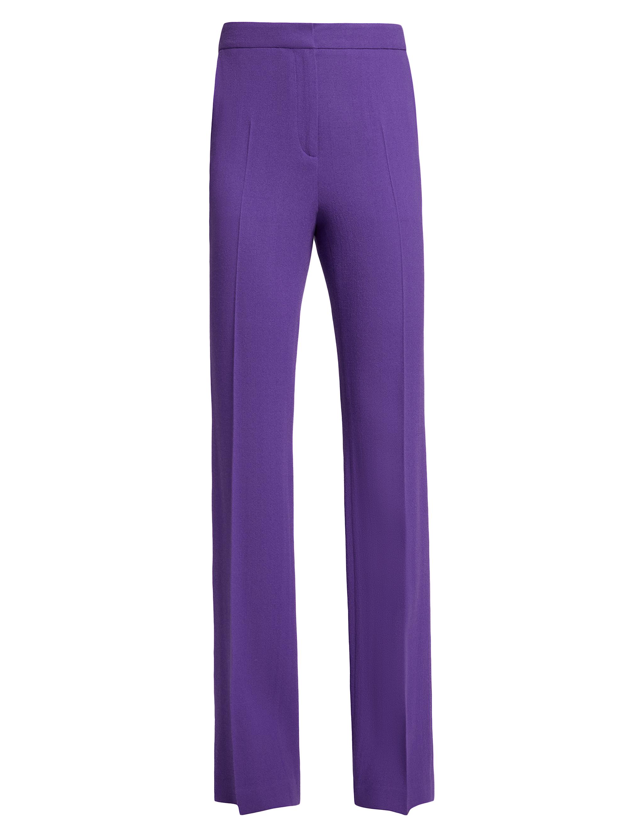 Santorelli Women's Cotton High-Rise Straight-Leg Pants - Cool Purple
