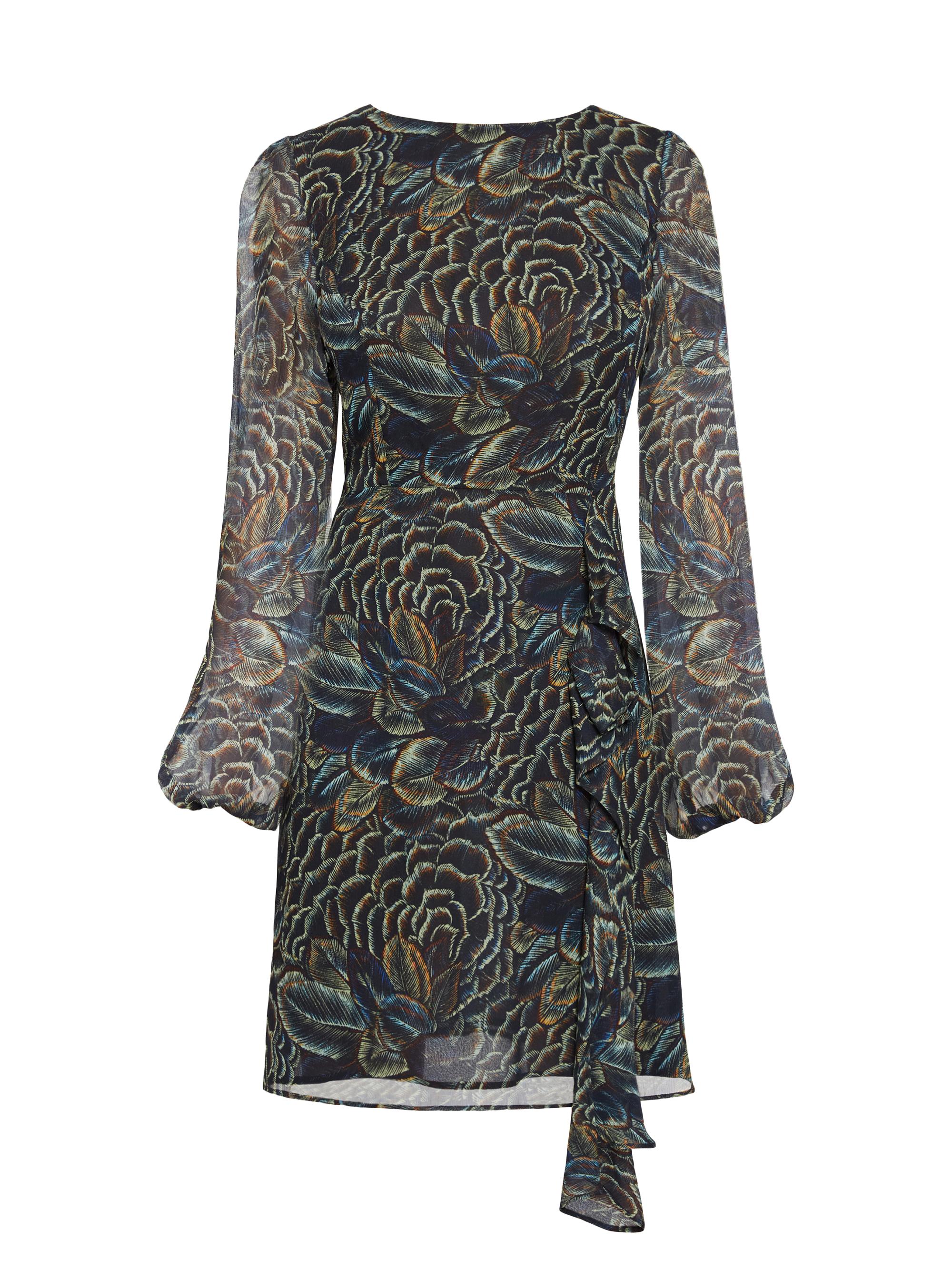 Santorelli Women's Floral Georgette Minidress - Space Blue