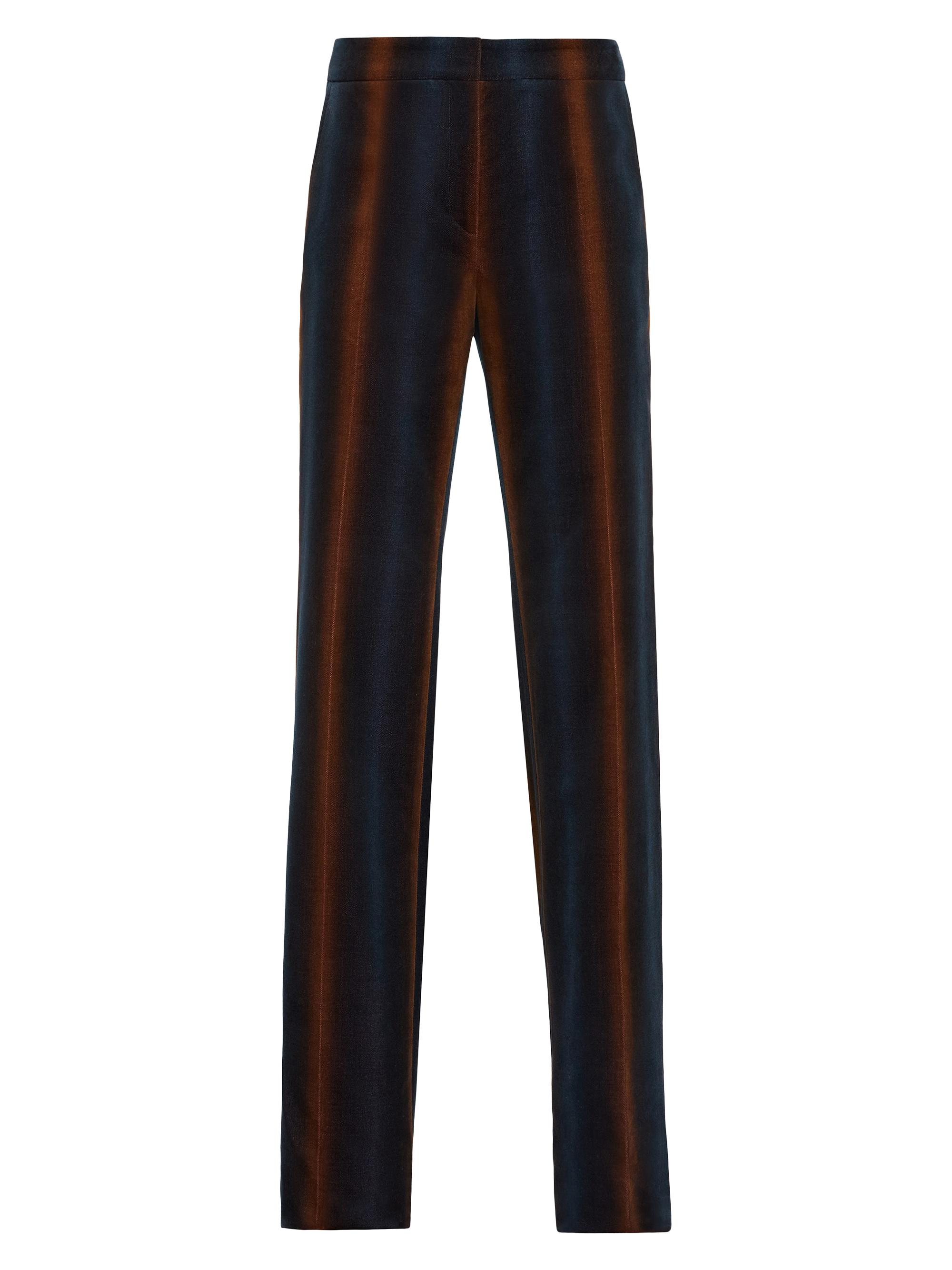 Santorelli Women's Ombré Striped Velvet Straight-Leg Pants - Space Blue