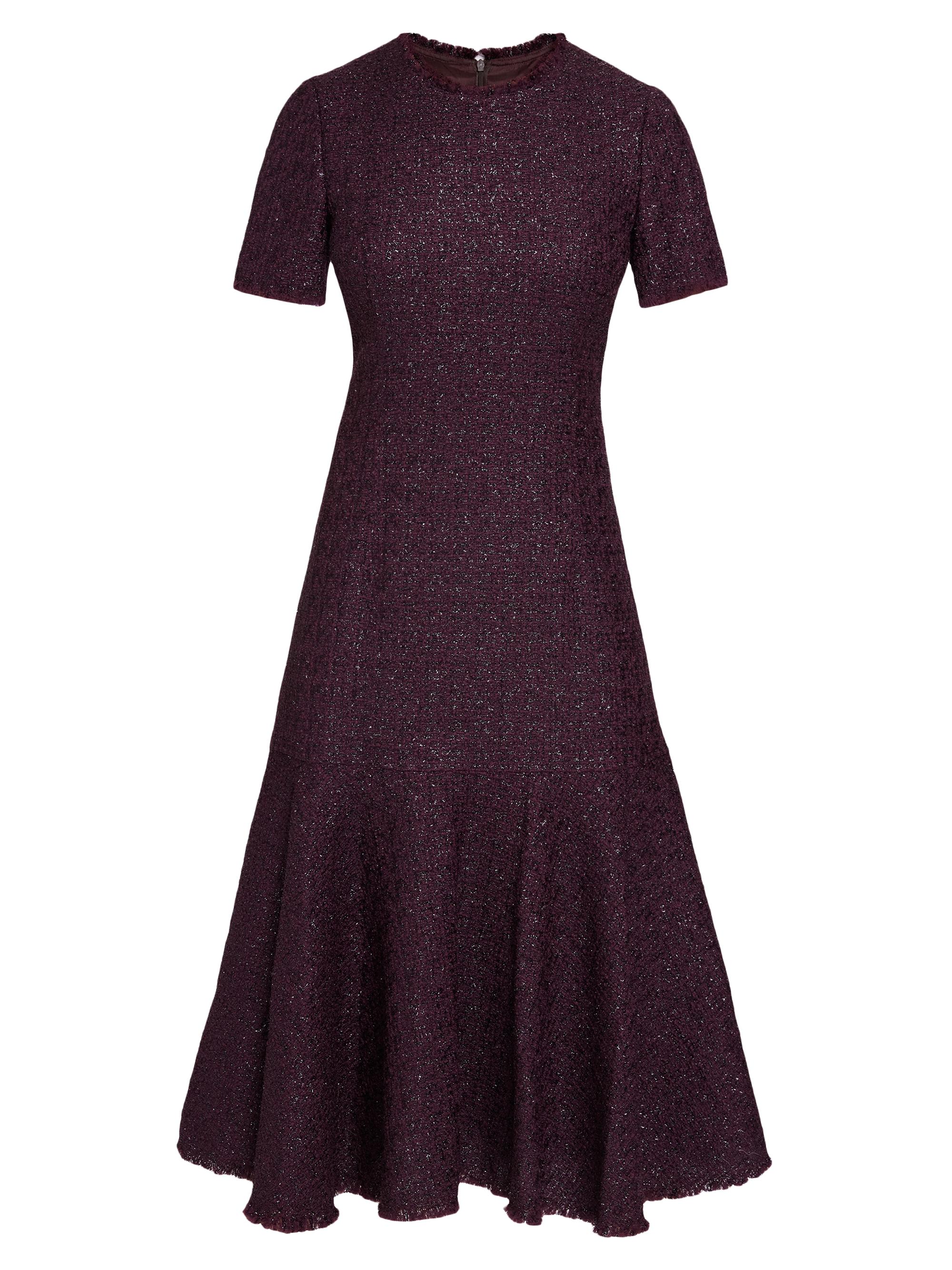 Santorelli Women's Wool-Blend Tweed Midi-Dress - Sangria