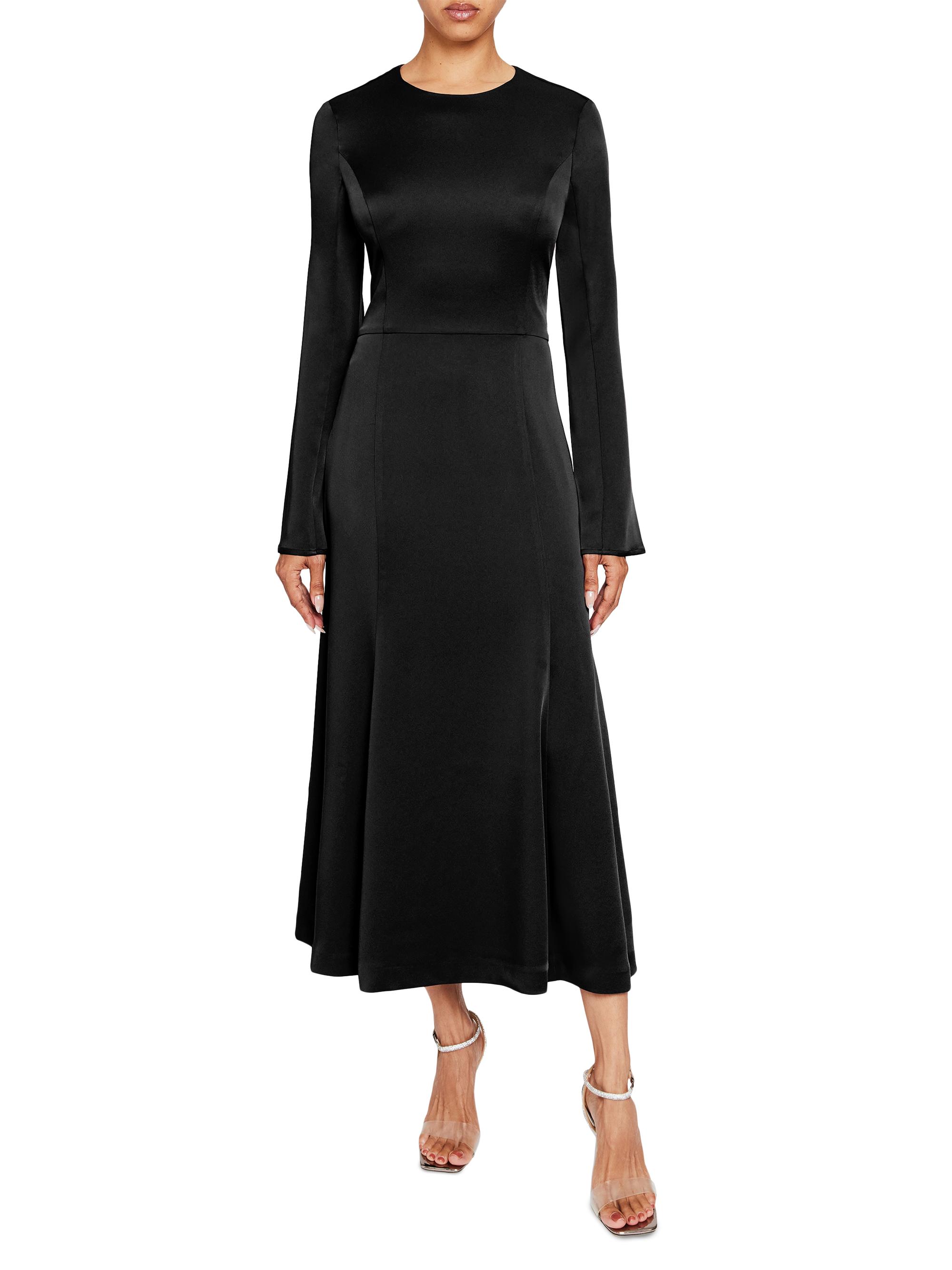Santorelli Crepe Open-Back Fit & Flare Midi-Dress | Saks Fifth Avenue