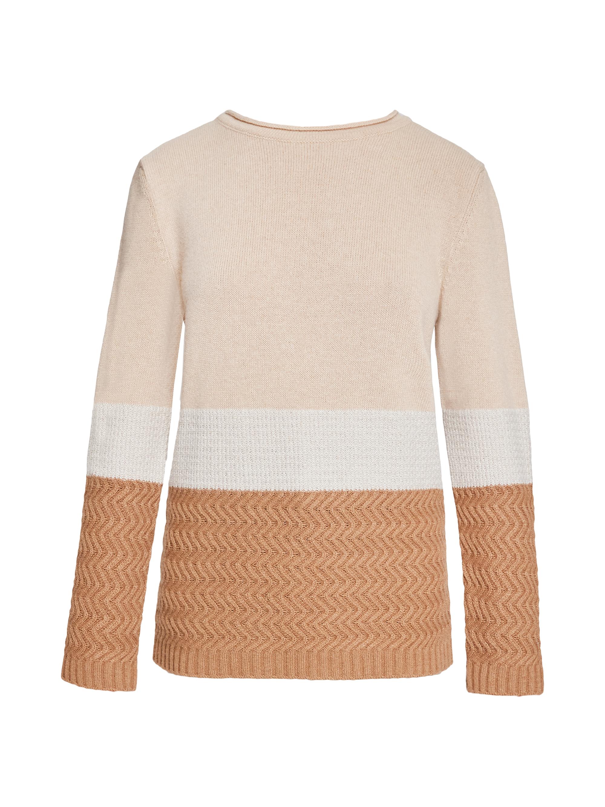 Santorelli Women's Colorblocked Wool-Blend Sweater - Beige
