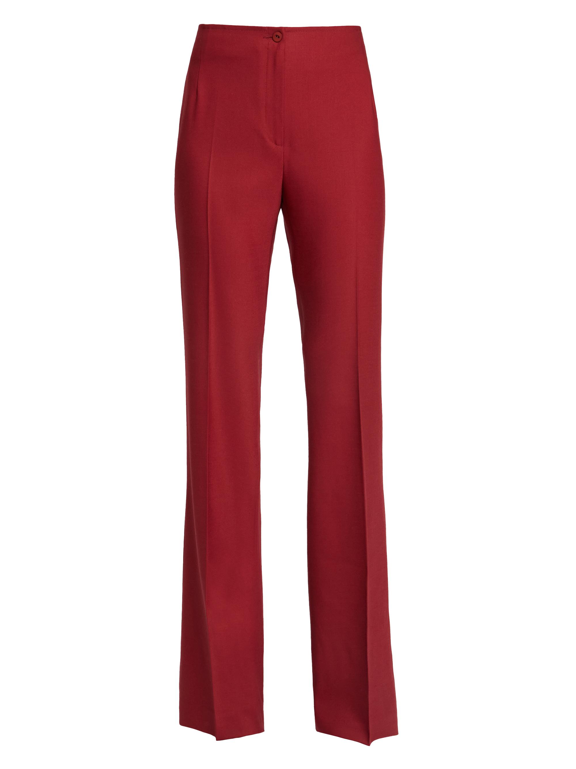 Santorelli Women's Stretch Wool Flared-Leg Pants - Carmine Red