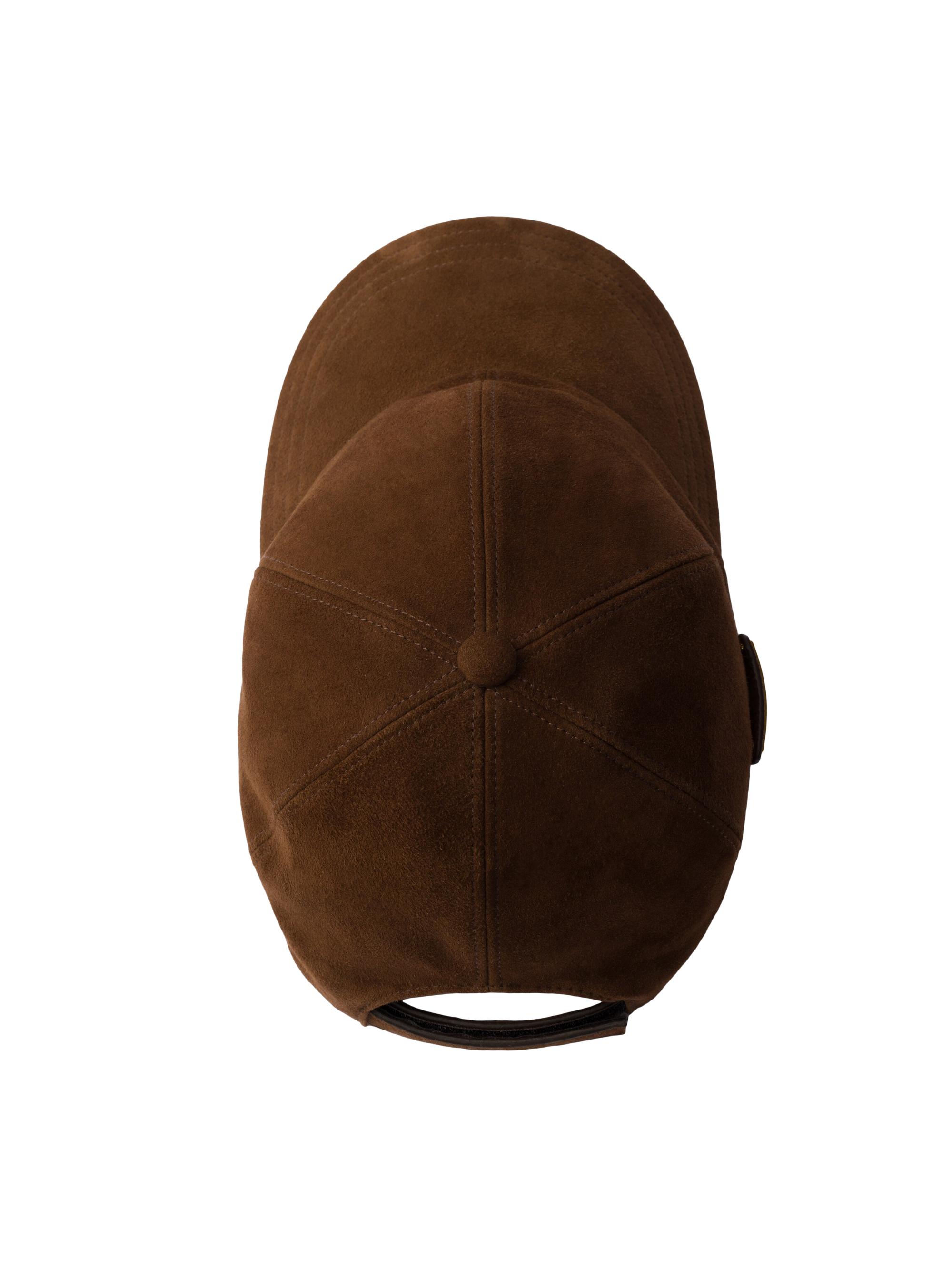 Prada Women's Suede Baseball Cap - Brown | Thumbnail 2