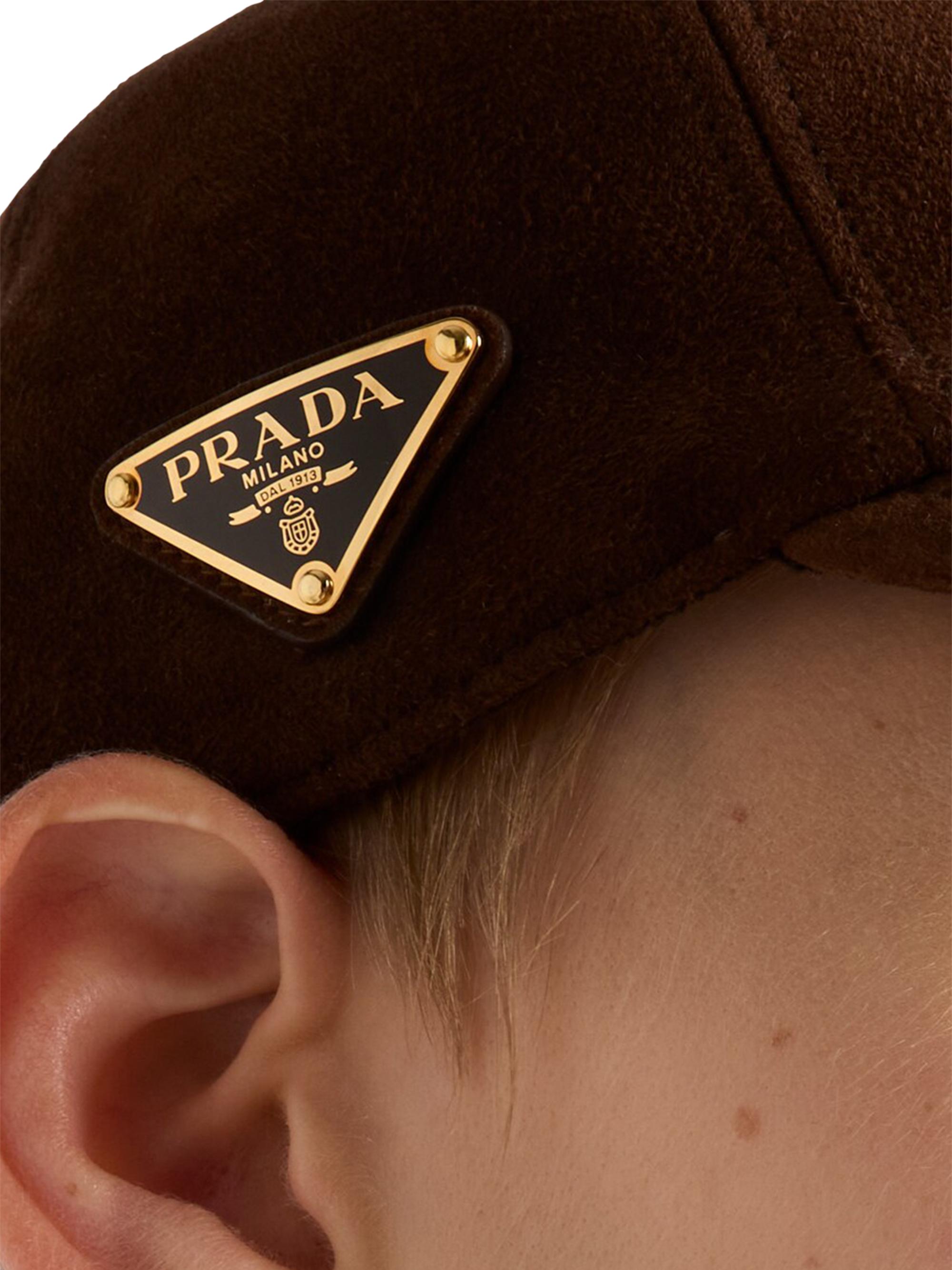 Prada Women's Suede Baseball Cap - Brown | Thumbnail 4