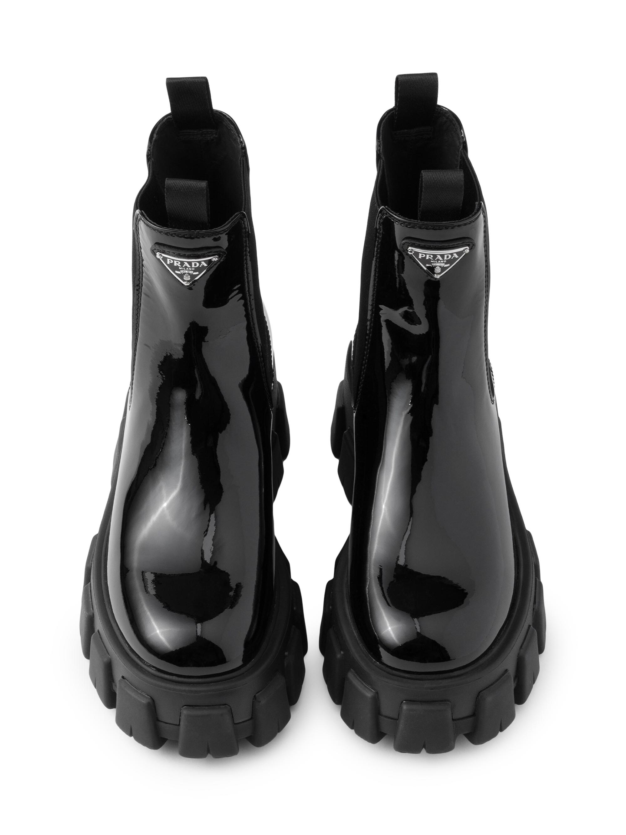 Prada Monolith Patent Leather Booties | Saks Fifth Avenue