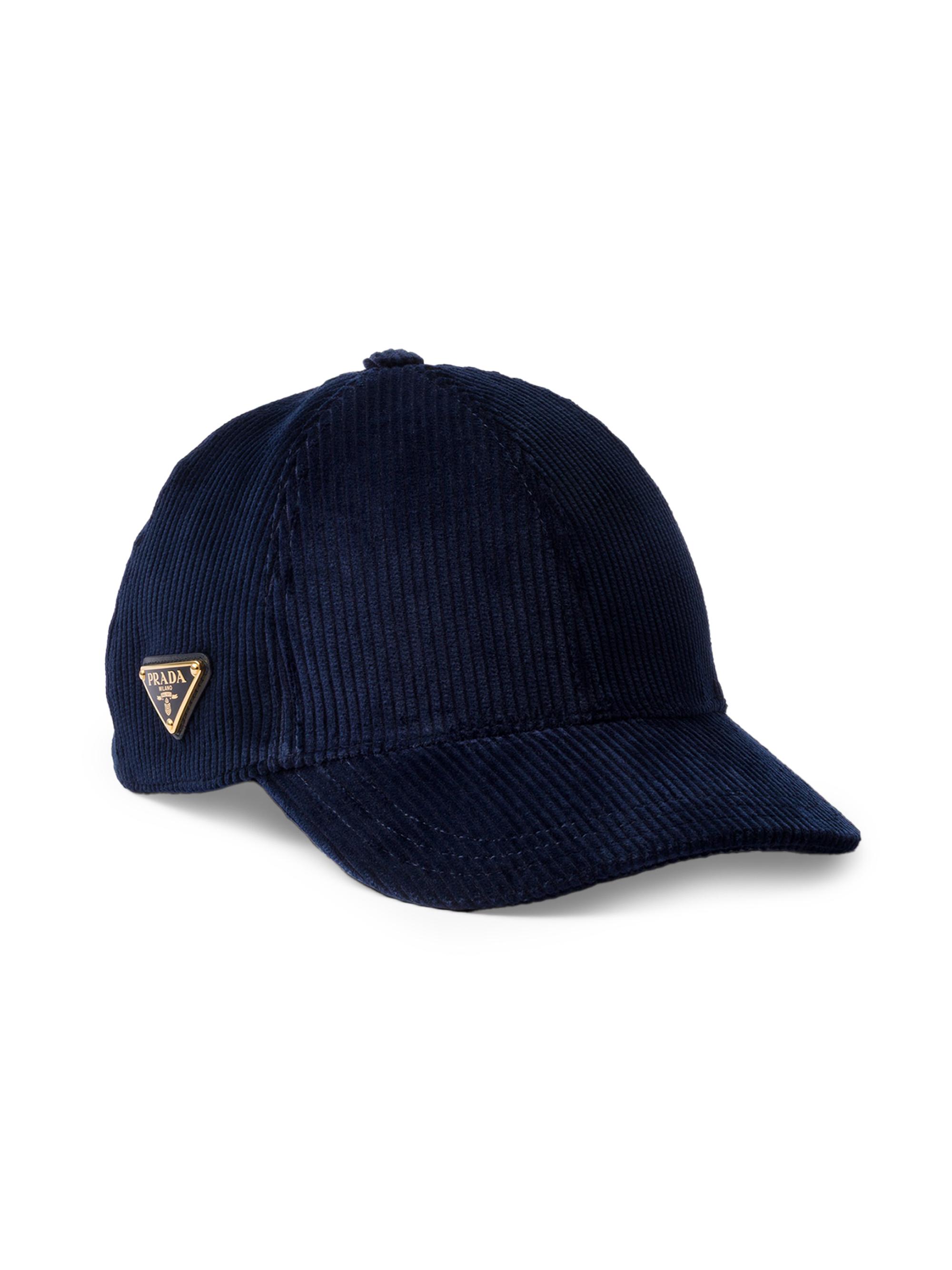 Prada Women's Corduroy Baseball Cap - Blue | Thumbnail 4