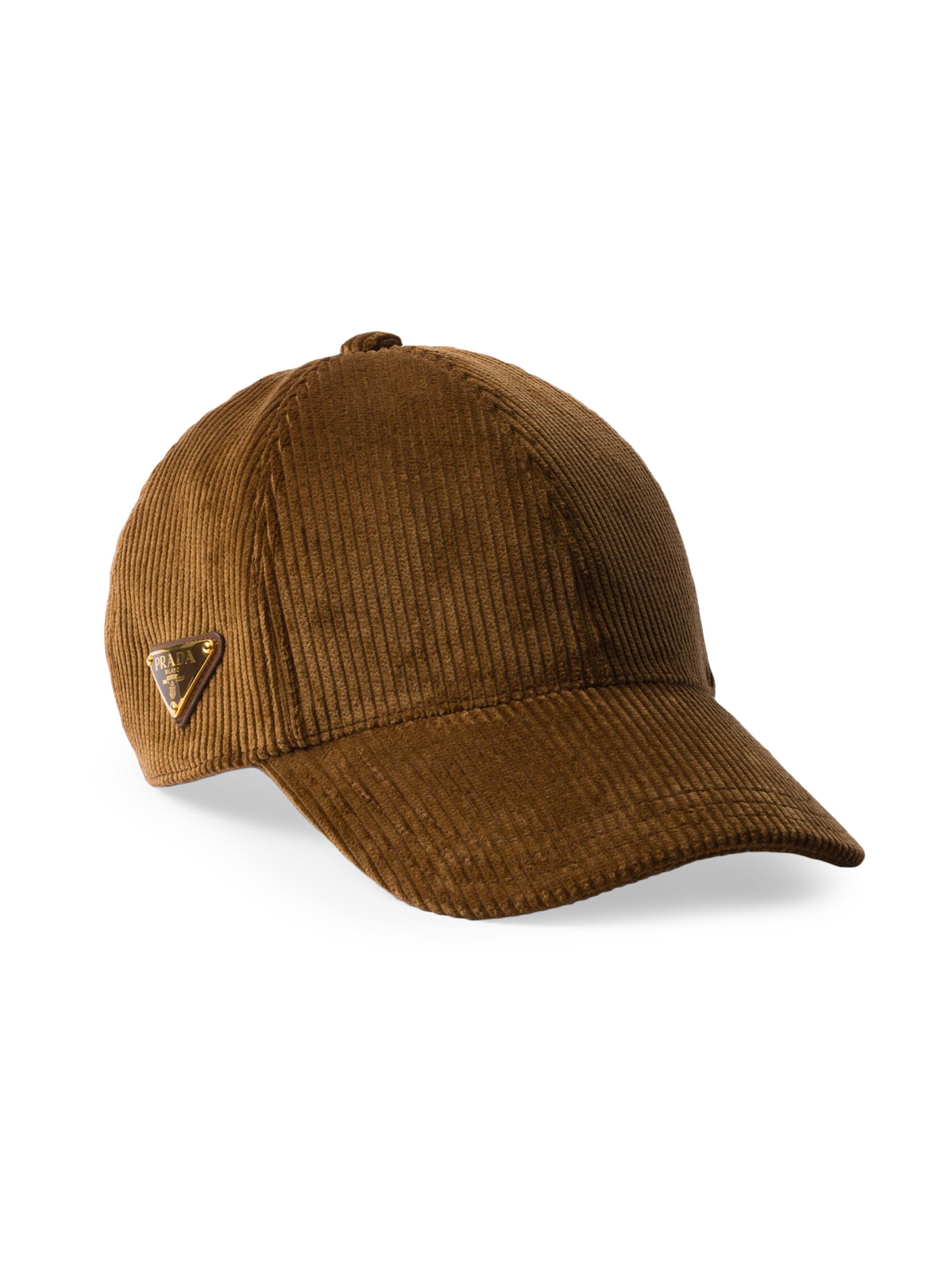 Prada Women's Corduroy Baseball Cap - Brown
