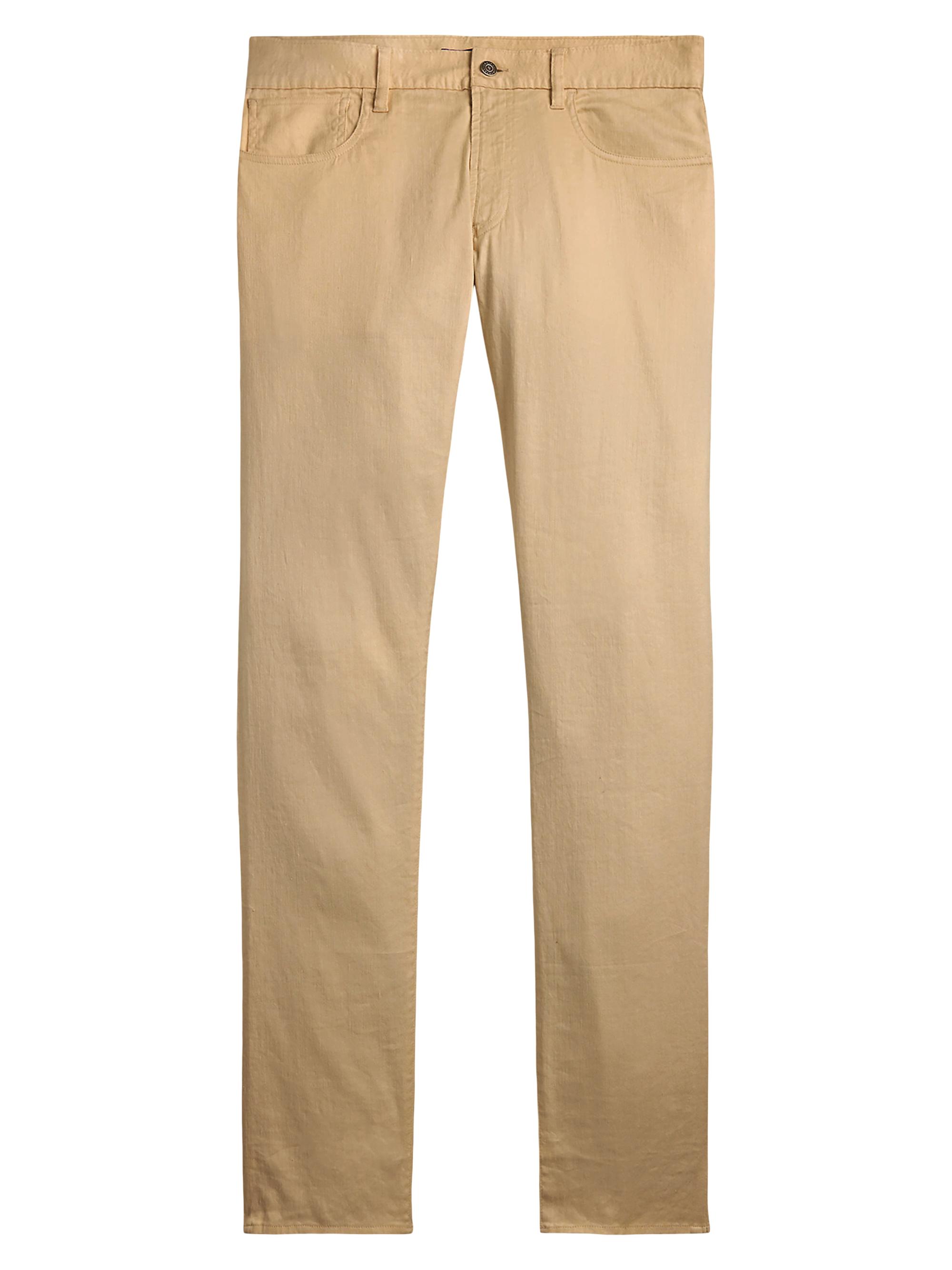 Ralph Lauren Purple Label Men's Slim-Fit Stretch Linen-Cotton Jeans - Vintage Cream