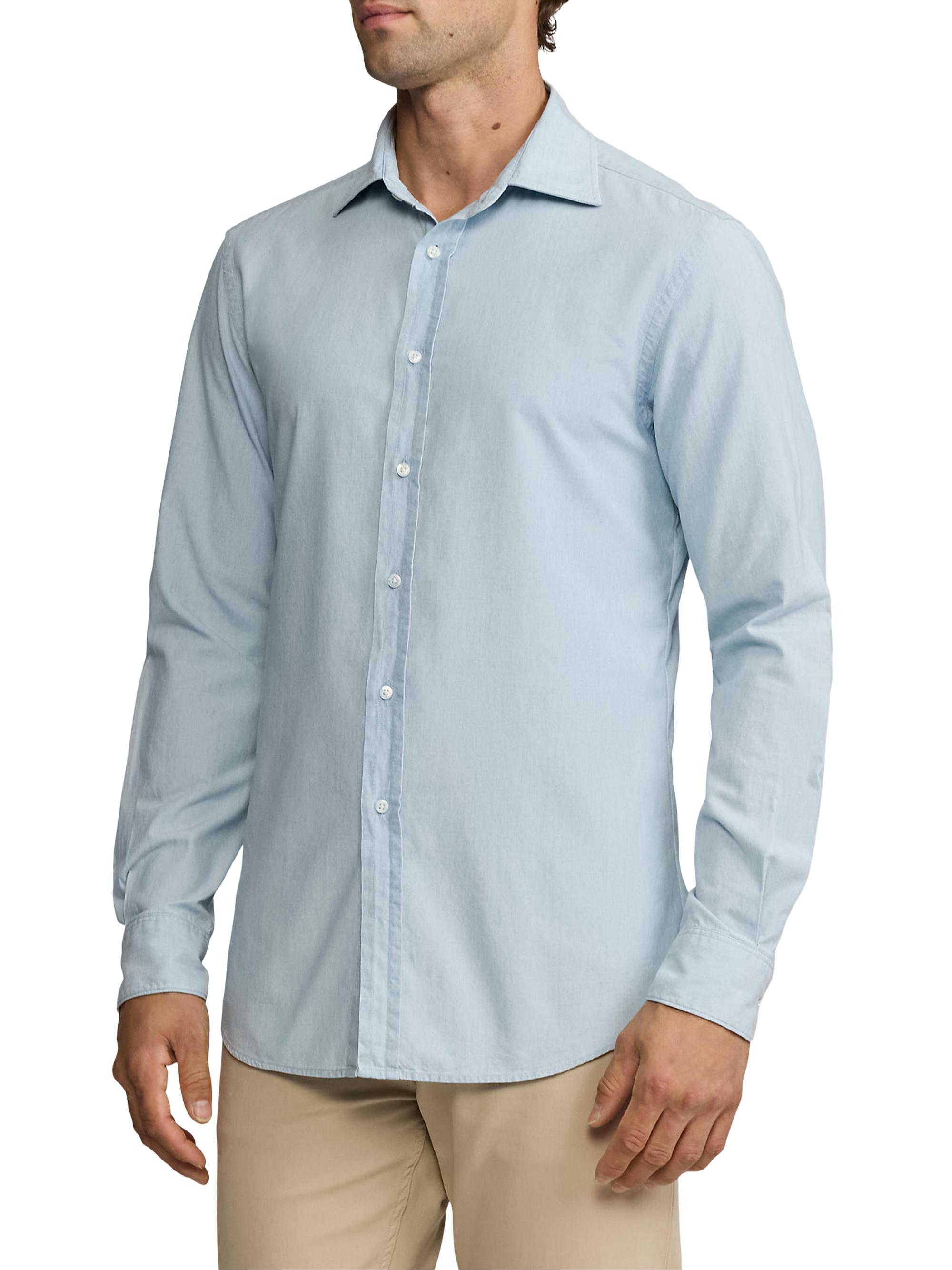 Ralph Lauren Purple Label Washed Chambray Shirt | Saks Fifth Avenue