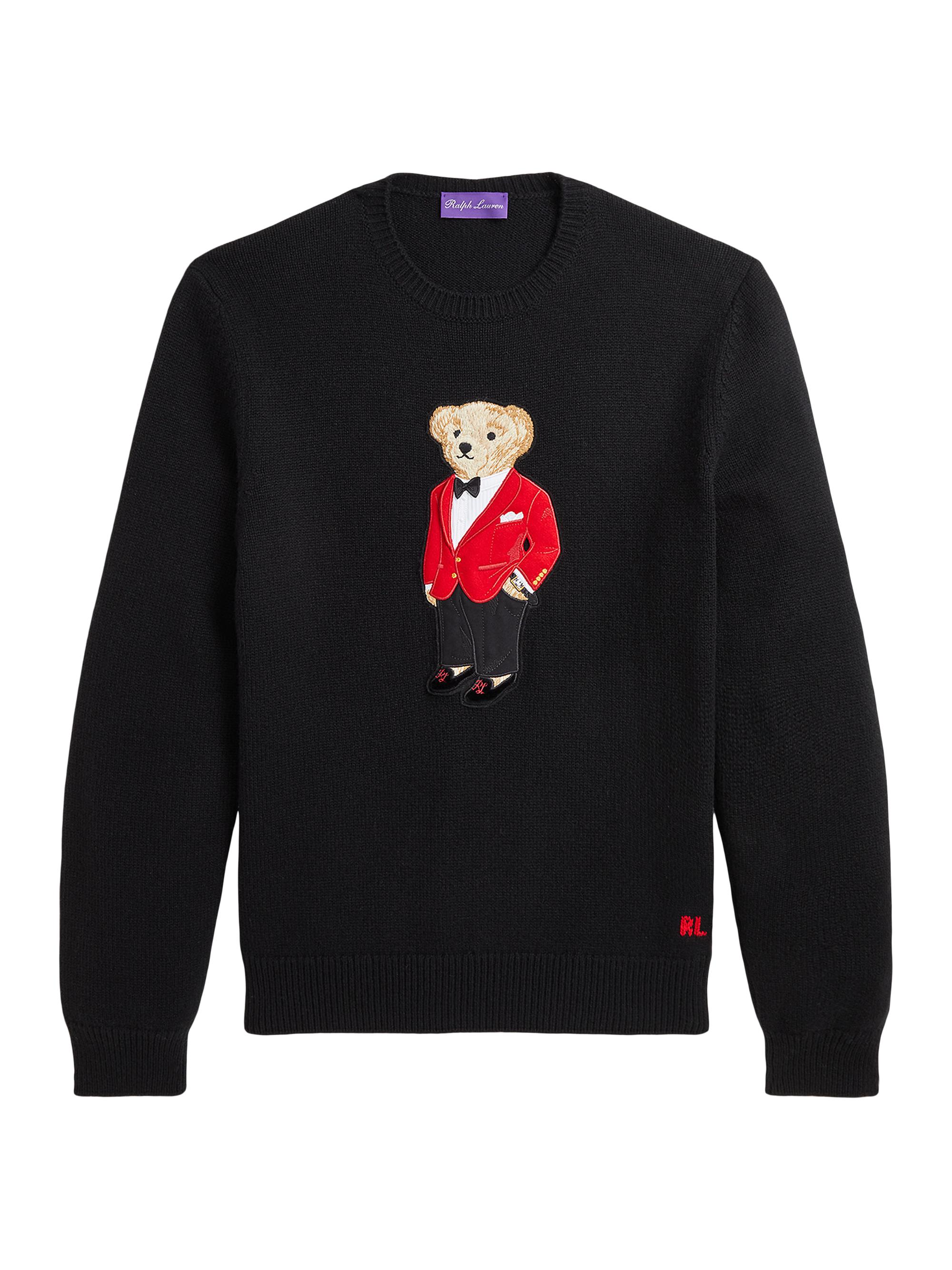 Ralph Lauren Purple Label Men's Lunar New Year Polo Bear Sweater - Classic Black
