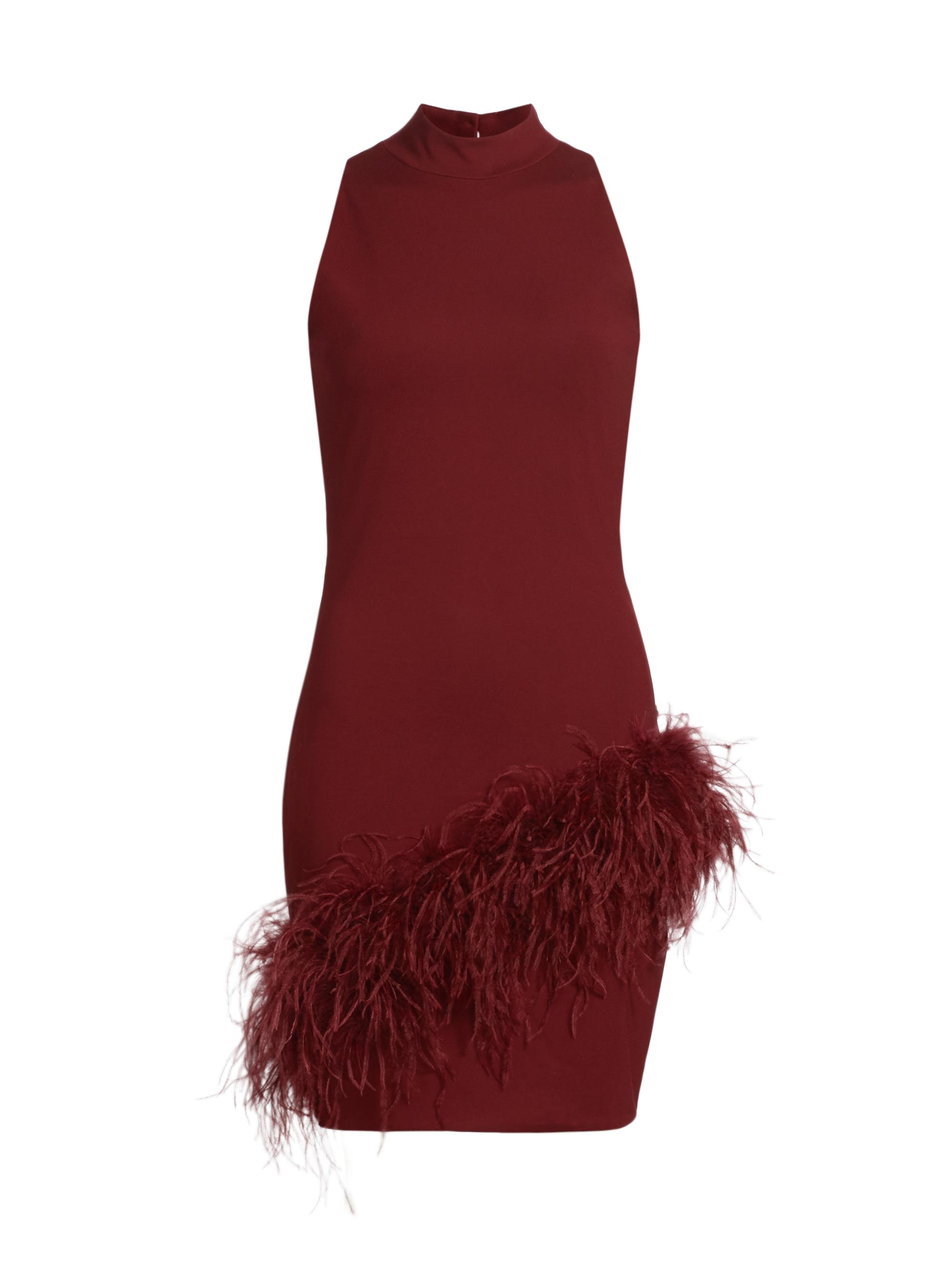 Lamarque Women's Georgina Feather-Trim Minidress - Syrah