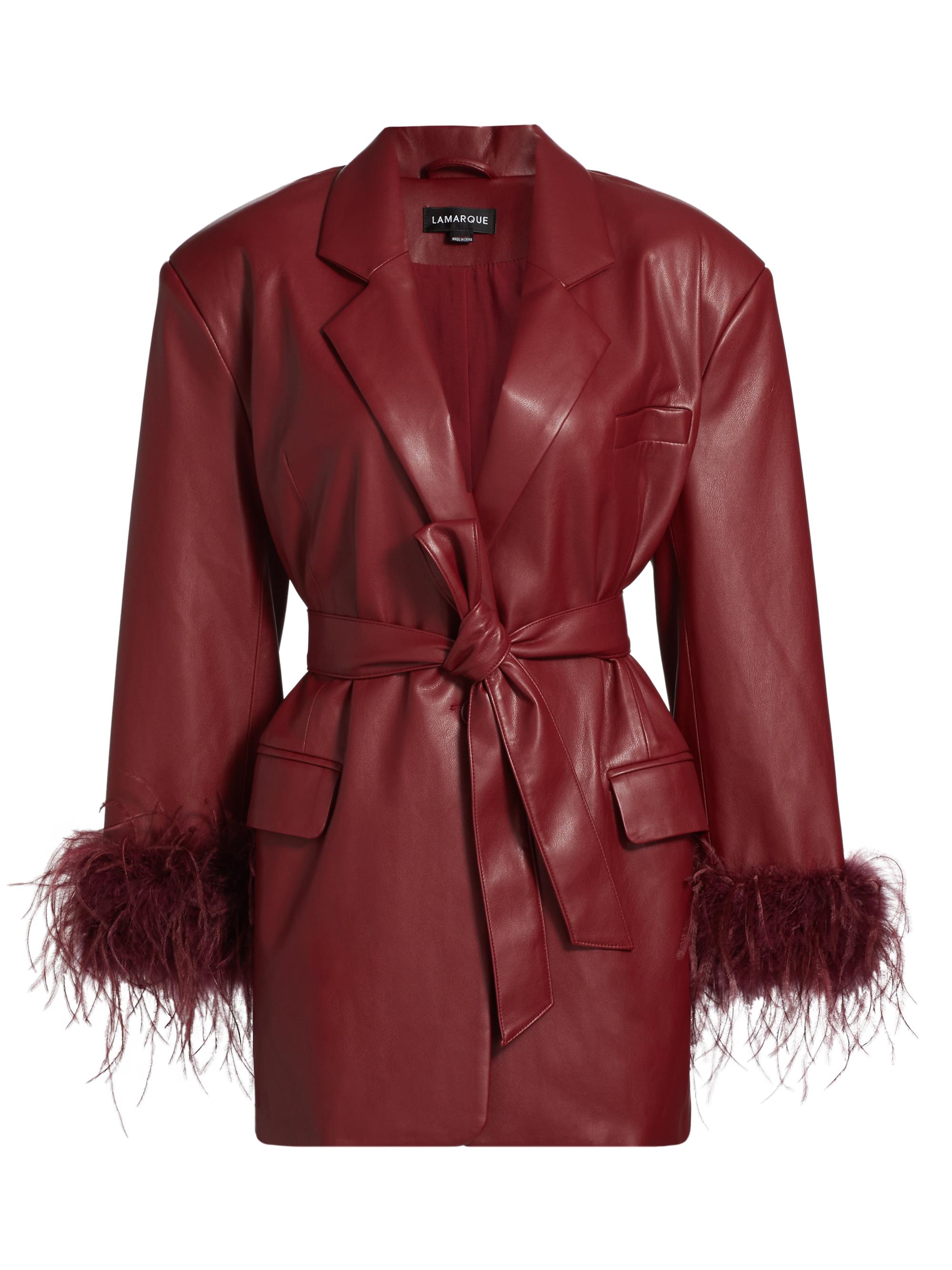 Lamarque Women's Galia Oversized Feather Blazer - Syrah