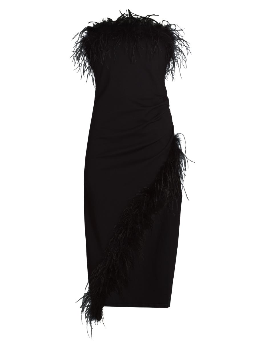 Lamarque Women's Freya Feather Strapless Dress In Black