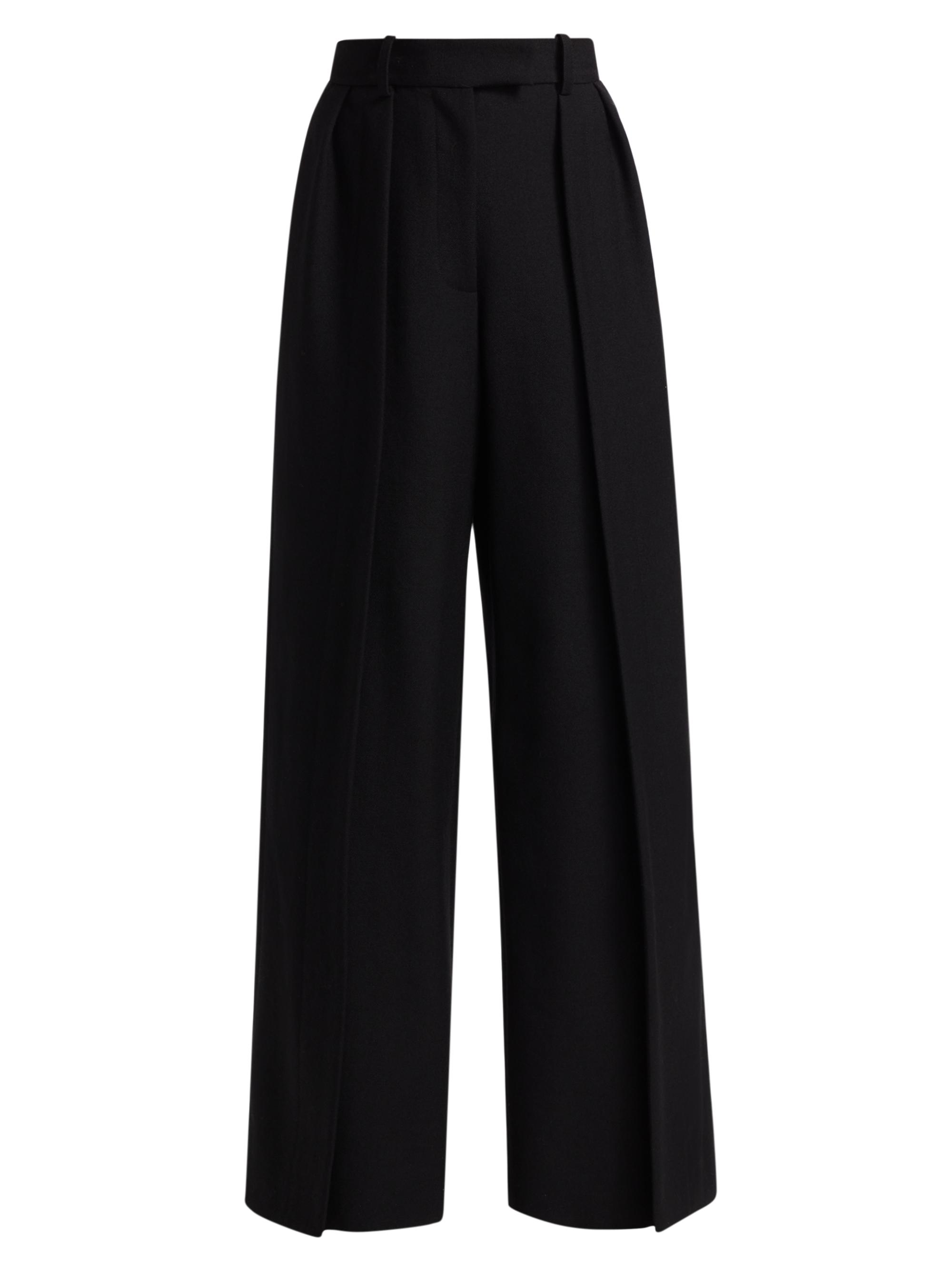 anOnlyChild Women's May Wool High-Rise Wide-Leg Pants - Black