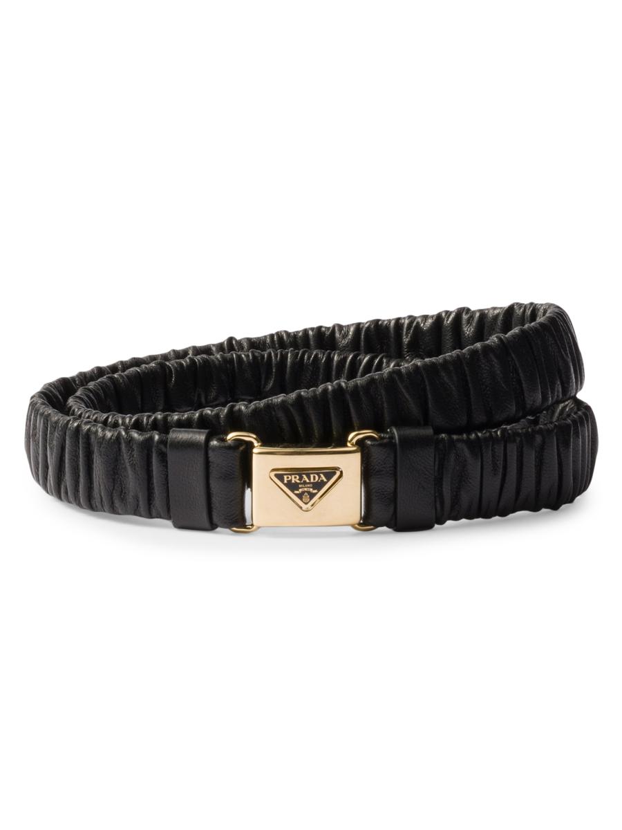 Prada Leather Belt In Pink