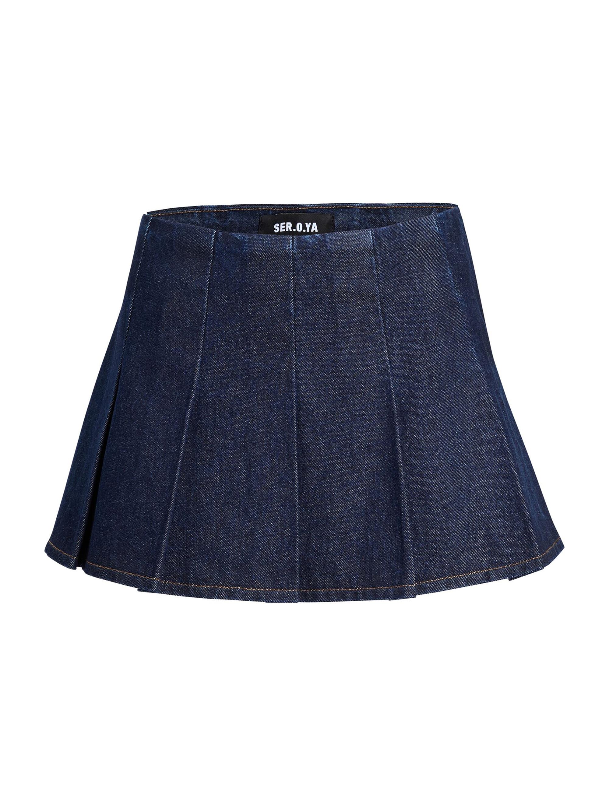 Ser.o.ya Women's Gimlet Mid Rise Mini Skirt - Rinse