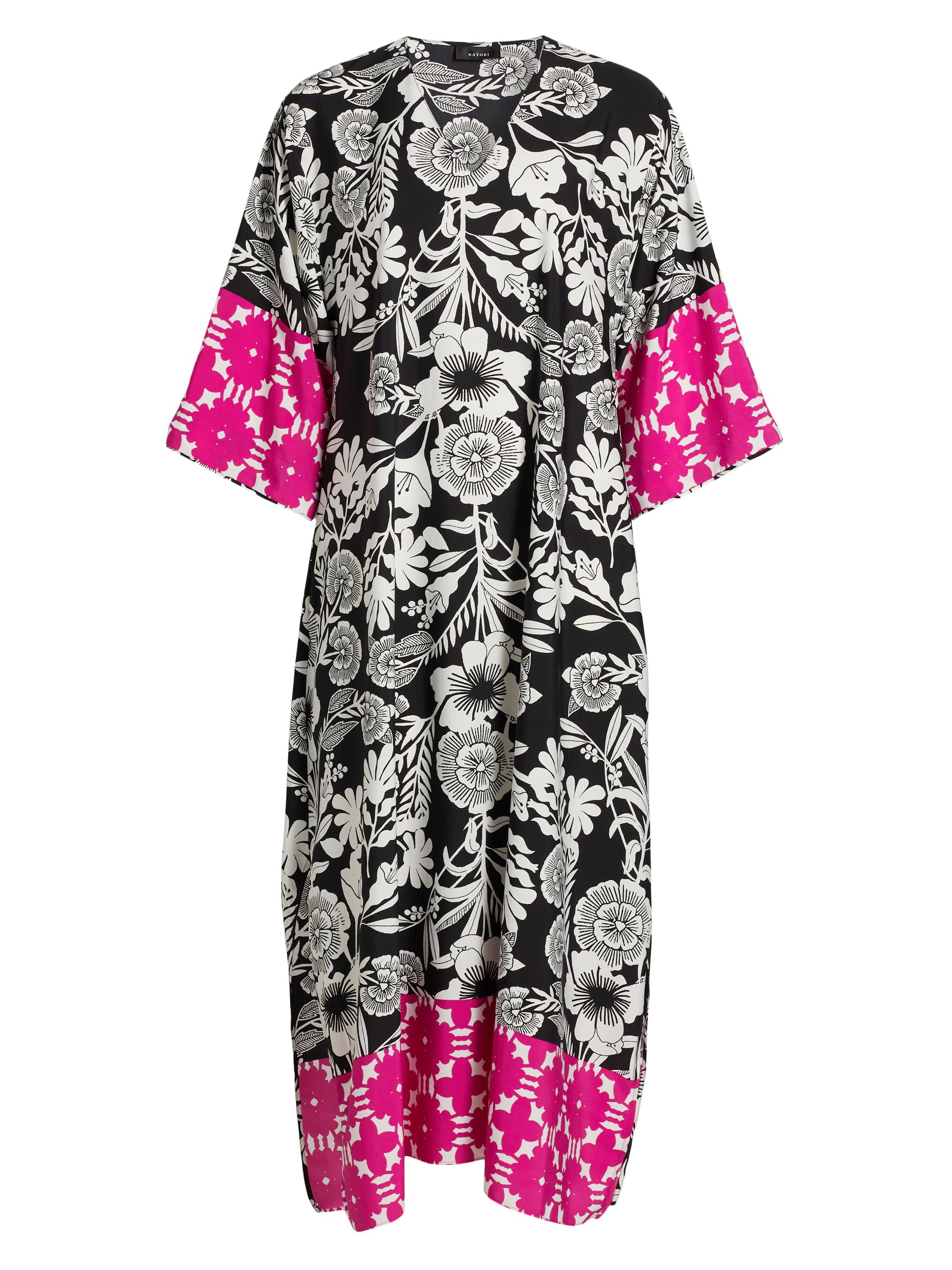 Natori Women's Botanica Floral Crêpe De Chine Maxi-Dress - Fuchsia Black