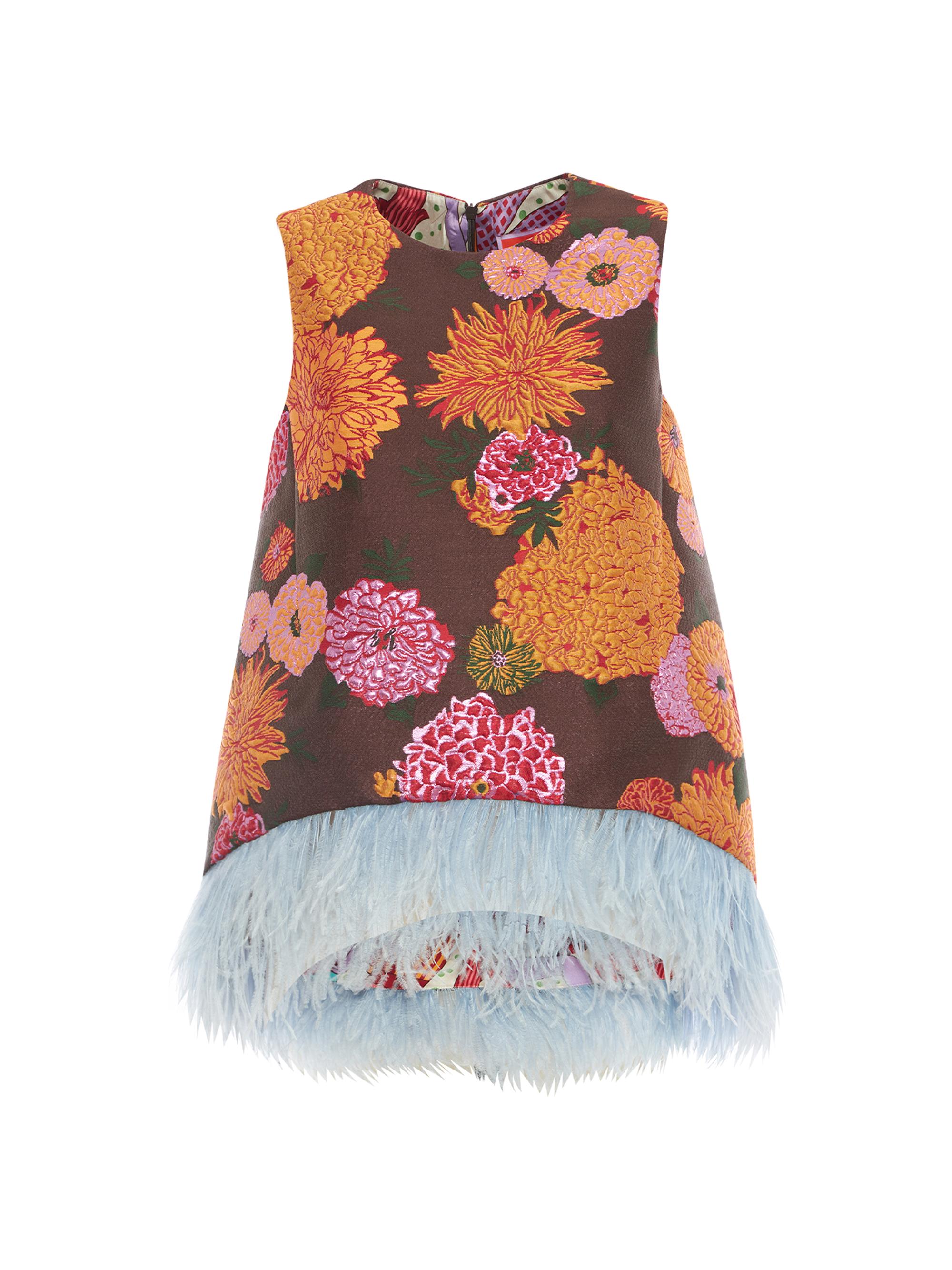 La DoubleJ Women's La Scala Top with Feathers - Jacquard Chocolate