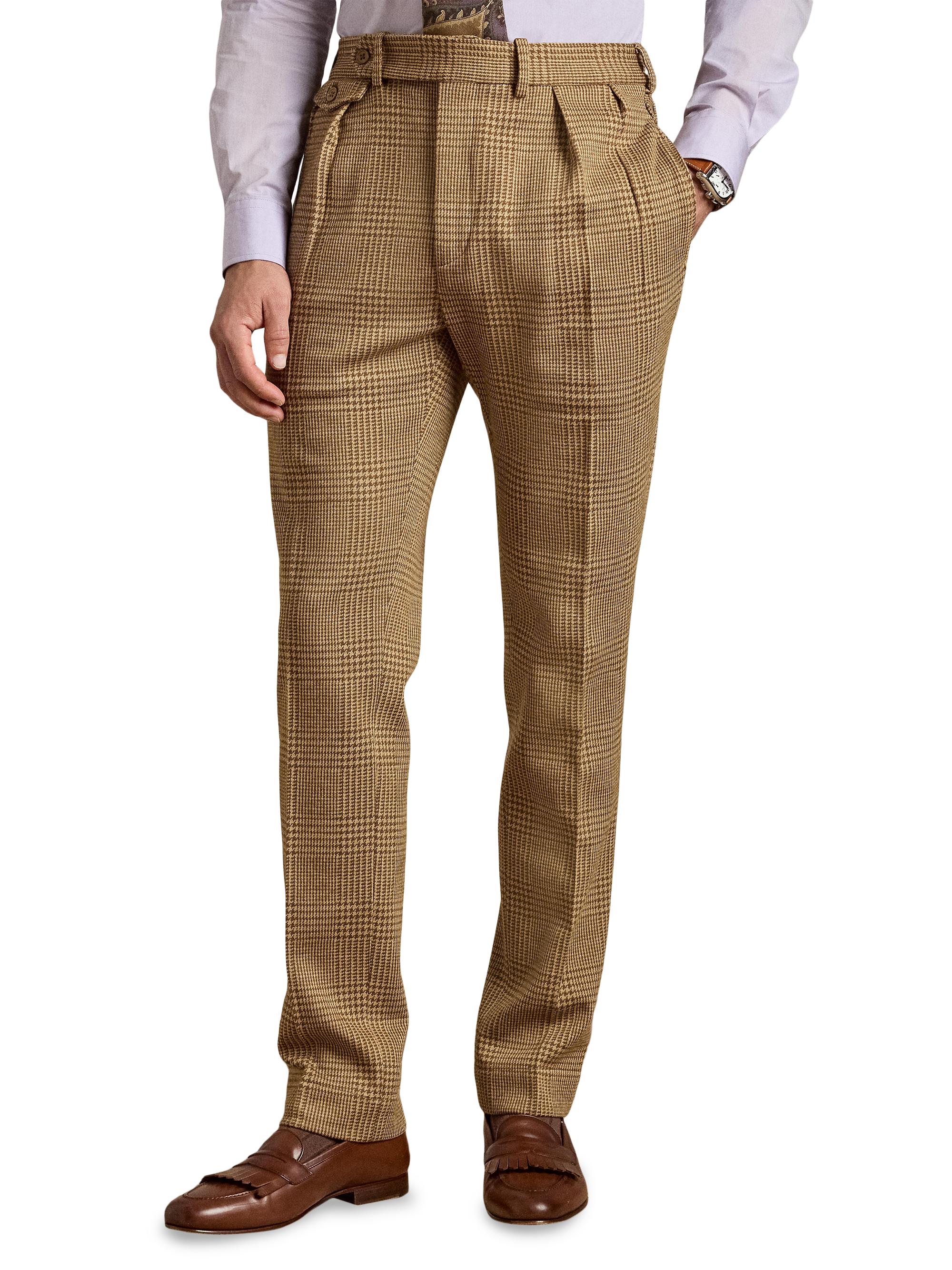Ralph Lauren Purple Label Hand-Tailored Plaid Jersey Suit Trousers