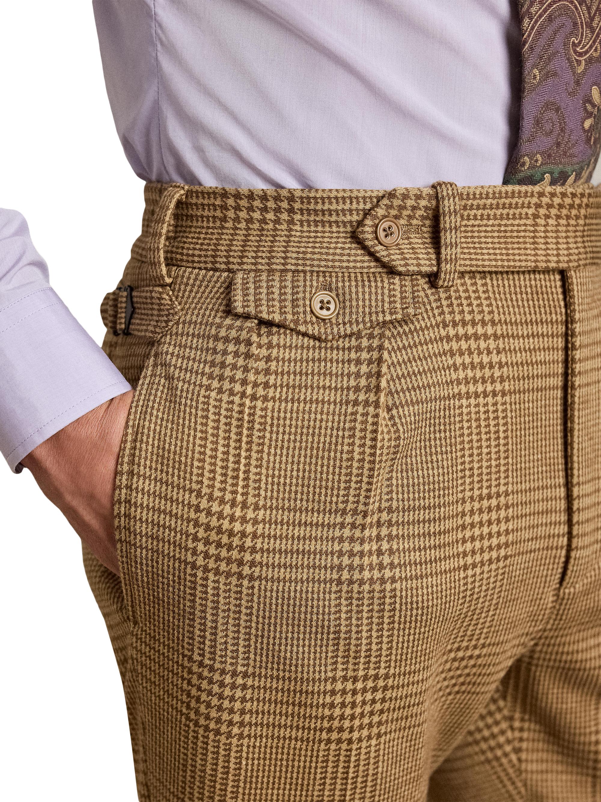 Ralph Lauren Purple Label Hand-Tailored Plaid Jersey Suit Trousers