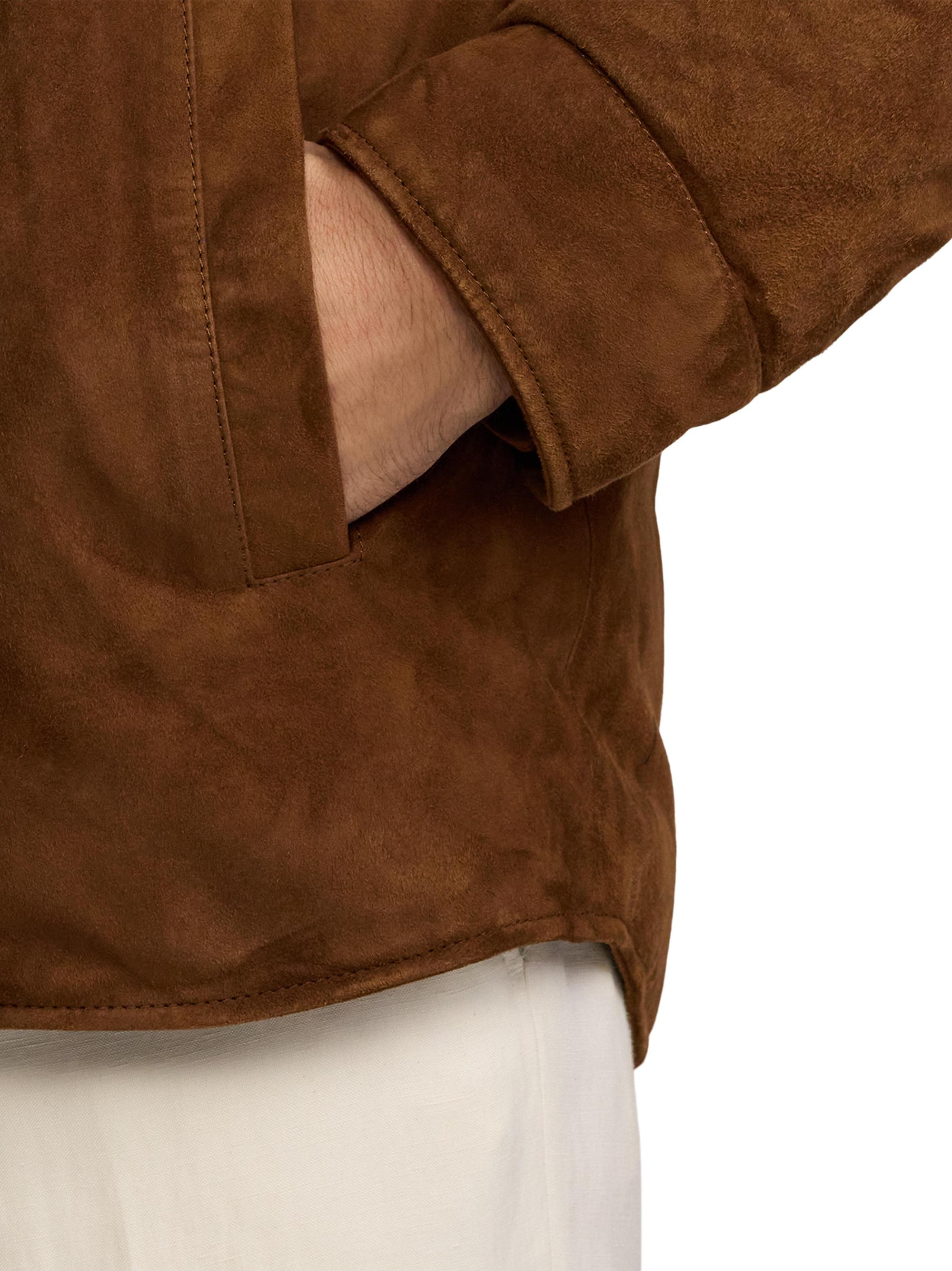 Ralph Lauren Purple Label Suede Down Shirt Jacket | Saks Fifth Avenue