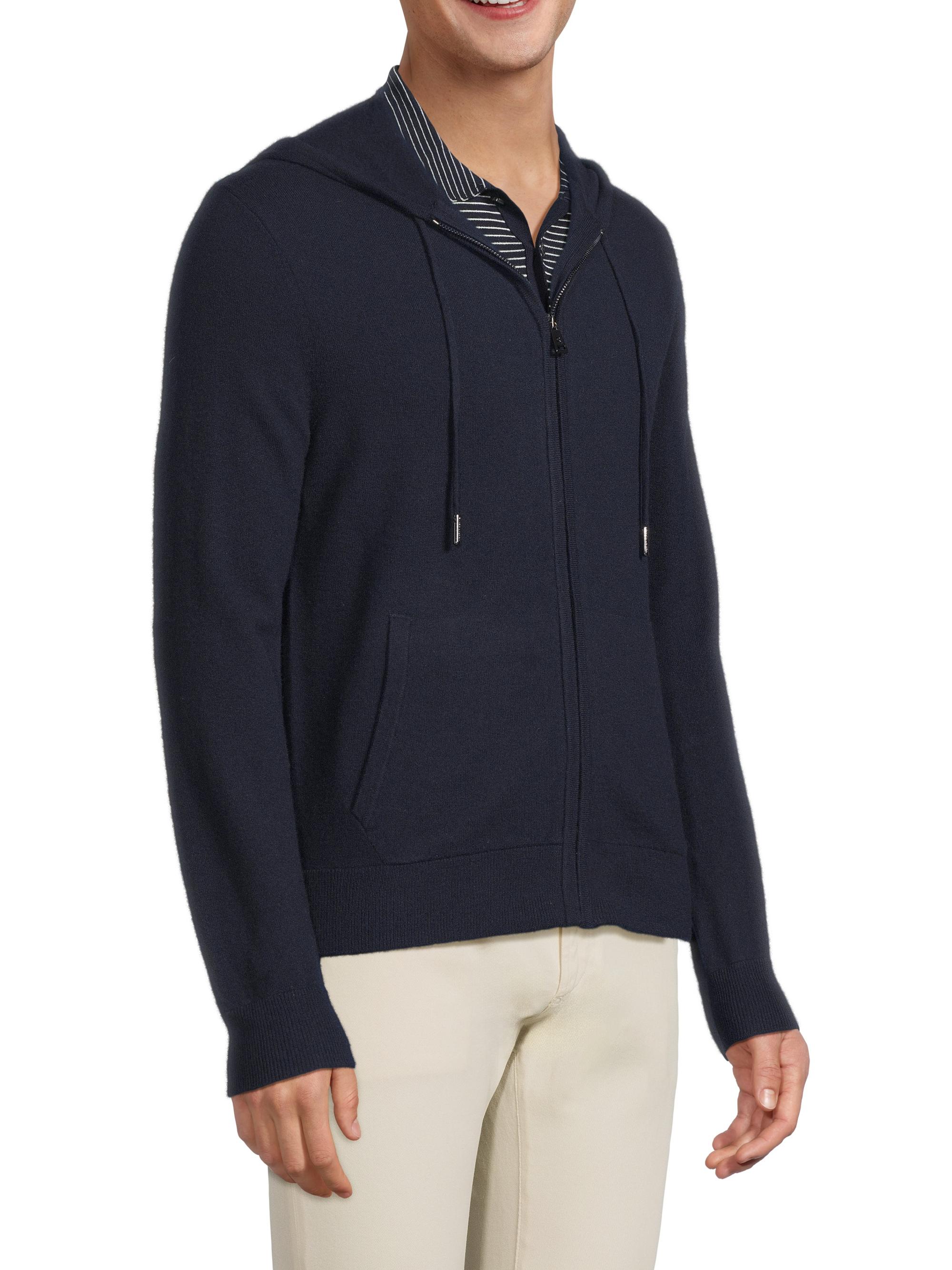 Ralph Lauren Purple Label Wool-Cashmere Hooded Full-Zip Sweater