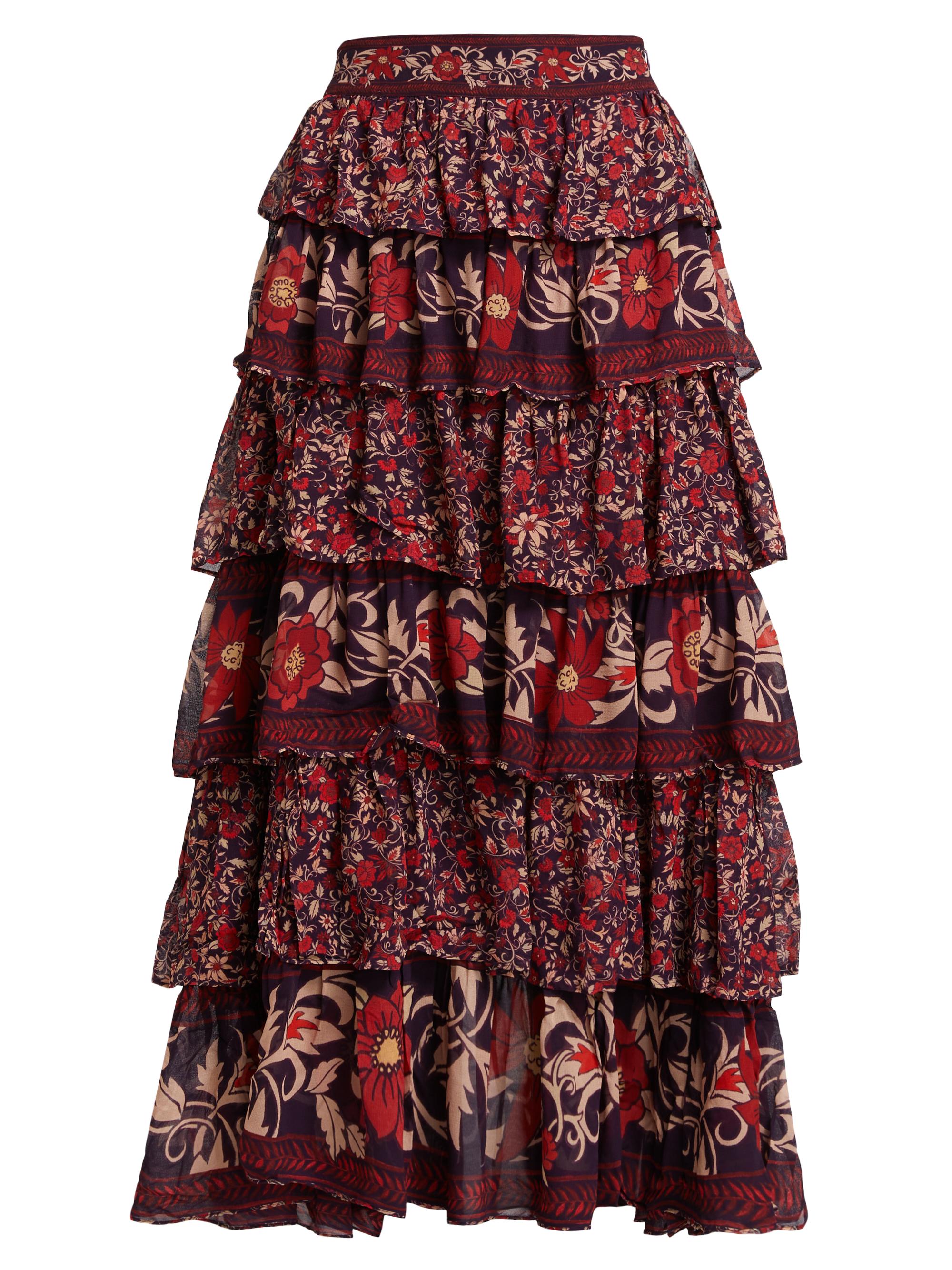 Farm Rio Chelsea Garden Ruffled Maxi Skirt | Saks Fifth Avenue