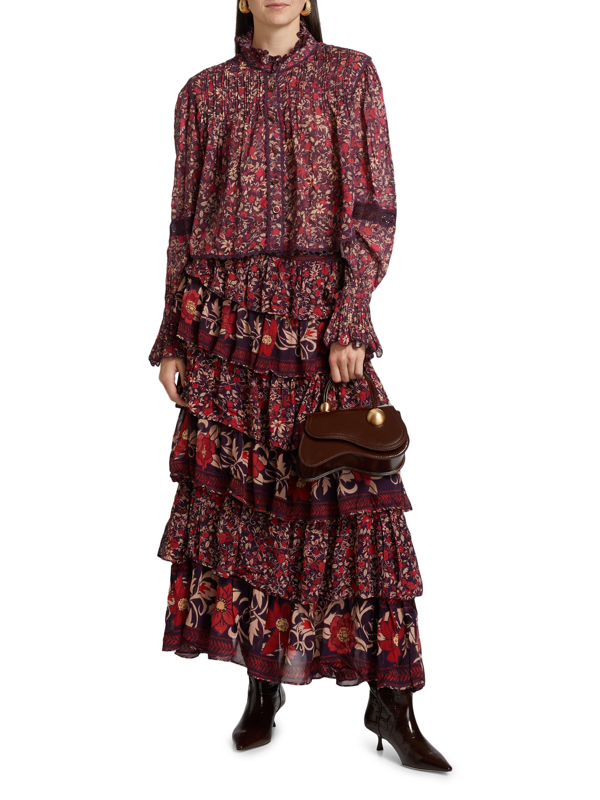 Farm Rio Chelsea Garden Ruffled Maxi Skirt | Saks Fifth Avenue