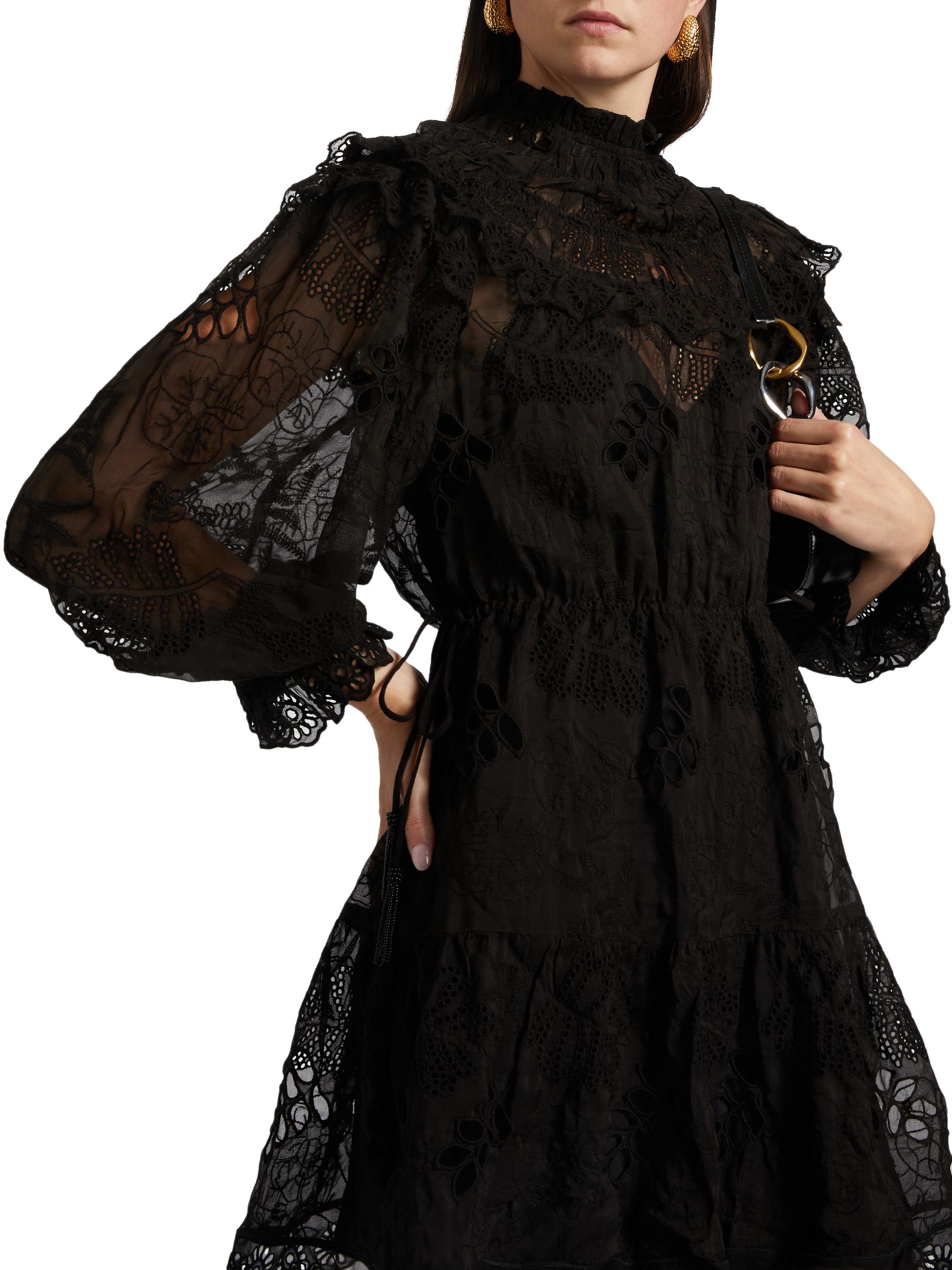 Farm Rio Flowered Organza Minidress | Saks Fifth Avenue