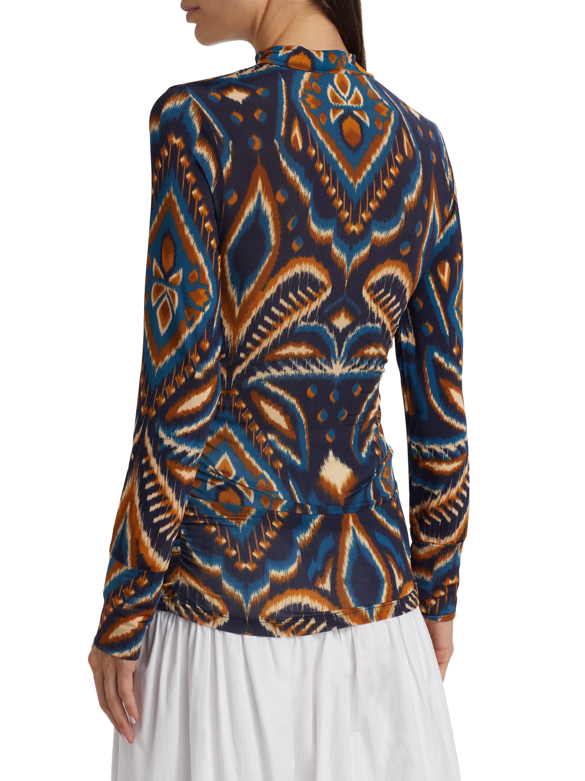 Farm Rio Pineapple Ikat-Inspired Blouse | Saks Fifth Avenue
