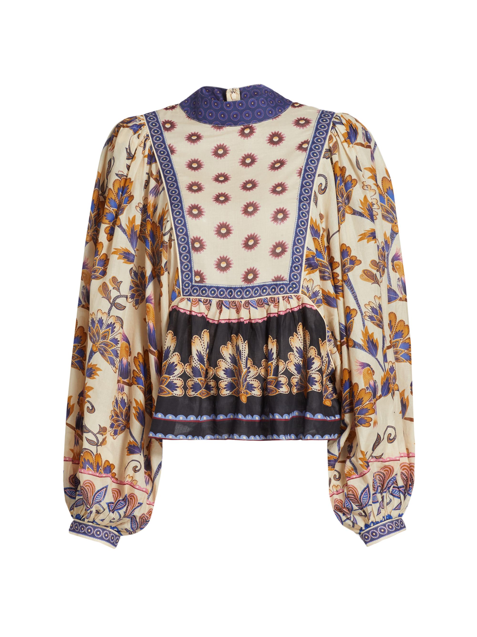 Farm Rio Women's Ainika Floral Cotton Blouse - Ainika Maxi Floral Cream