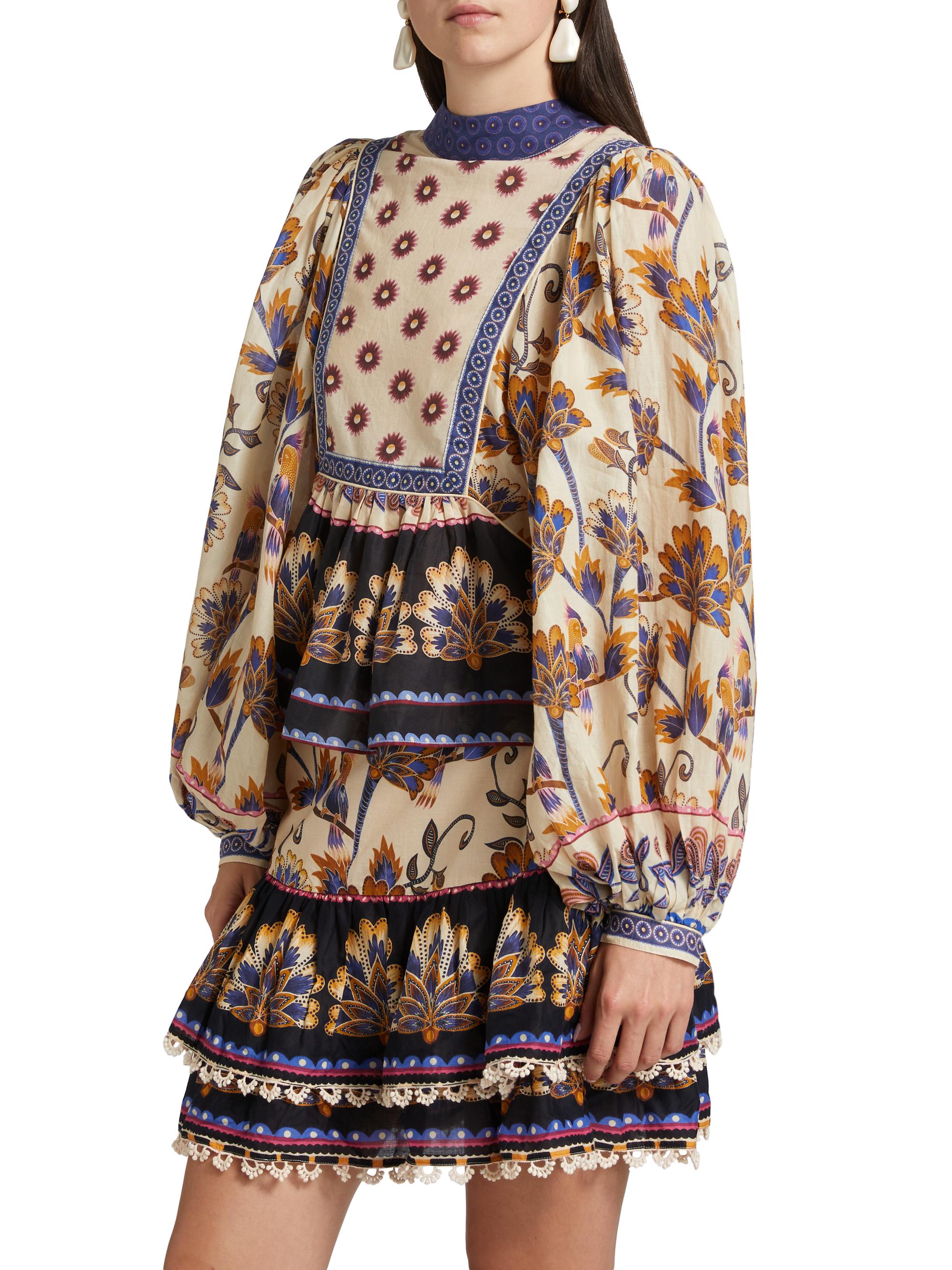 Farm Rio Ainika Floral Cotton Blouse | Saks Fifth Avenue