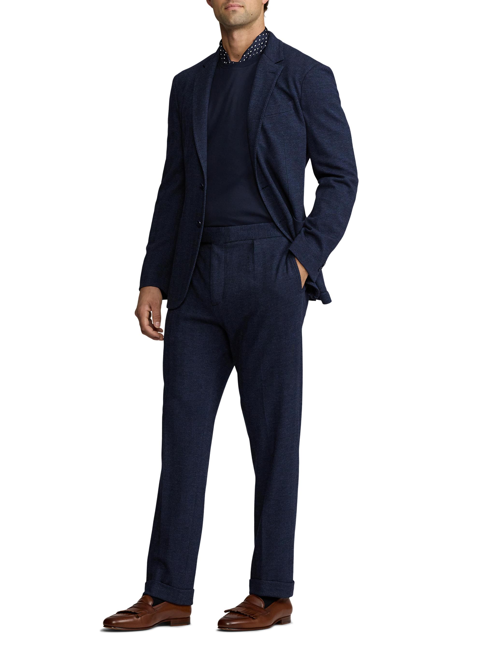 Ralph Lauren Purple Label Hand-Tailored Herringbone Suit Trousers
