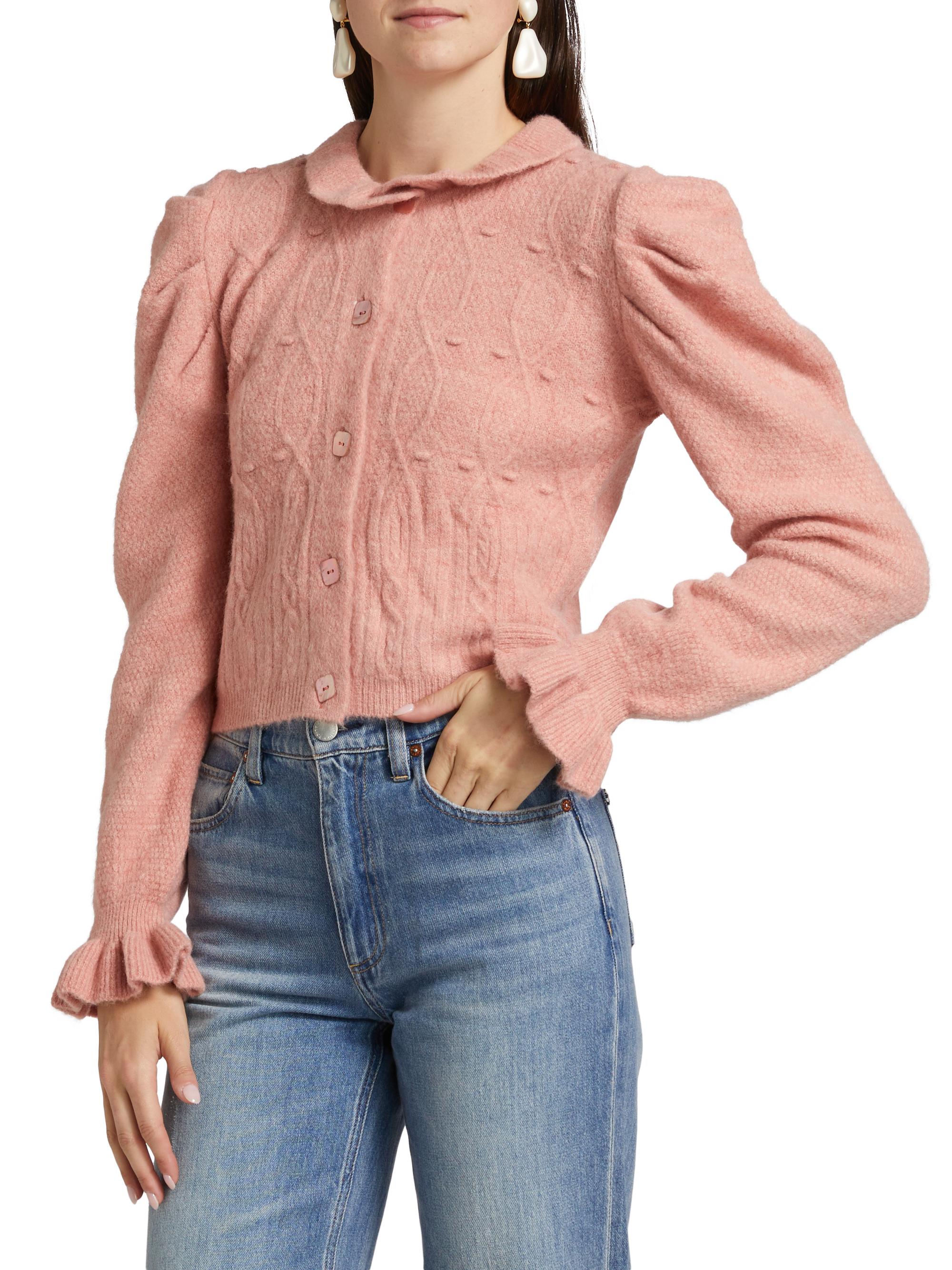 Farm Rio Ruffle Knit Cardigan | Saks Fifth Avenue