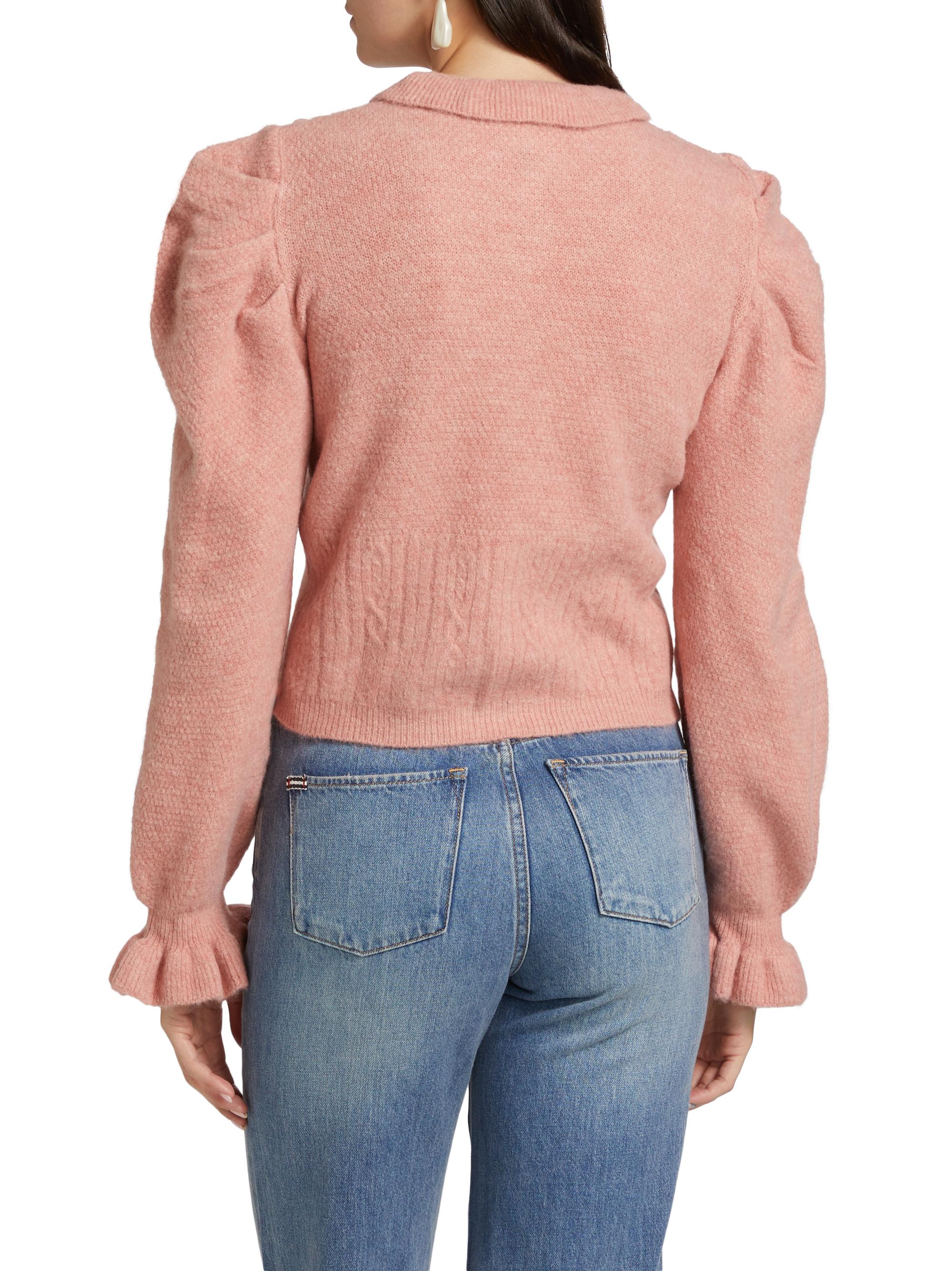 Farm Rio Ruffle Knit Cardigan | Saks Fifth Avenue