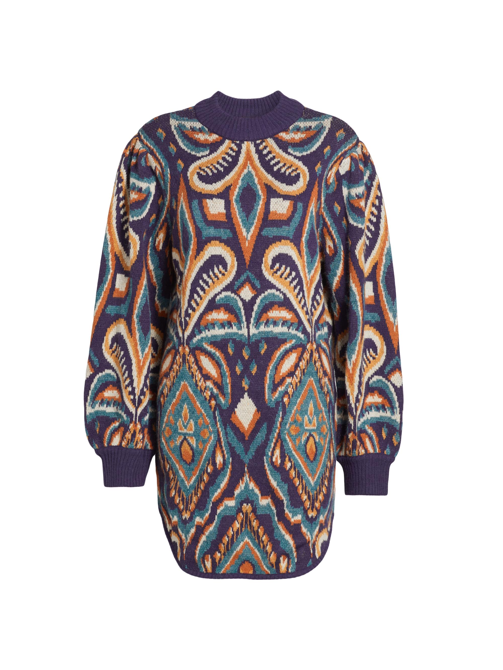 Farm Rio Women's Pineapple Ikat Knit Dress - Pineapple Ikat Blue