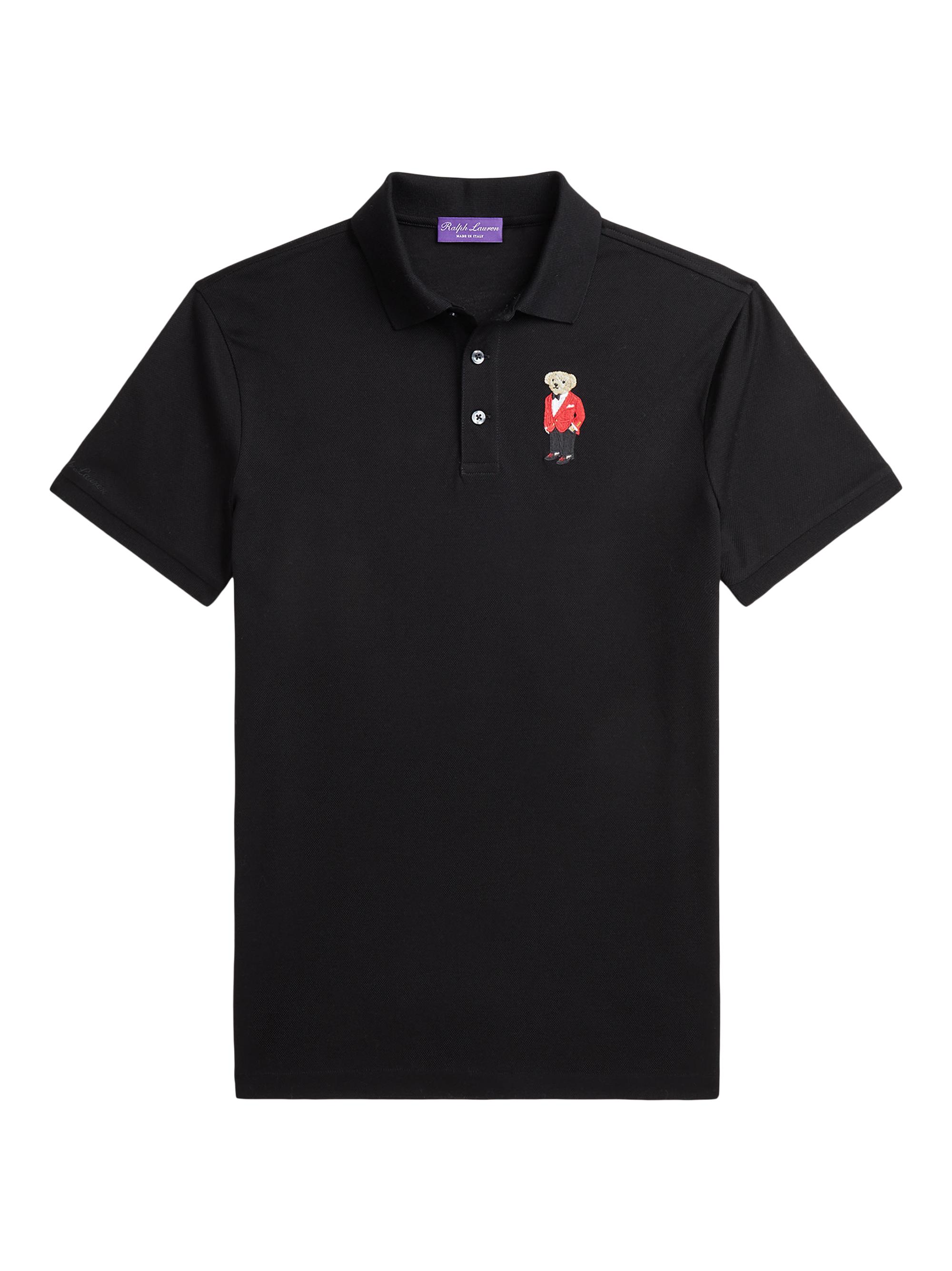 Ralph Lauren Purple Label Men's Lunar New Year Polo Bear Polo Shirt - Classic Black