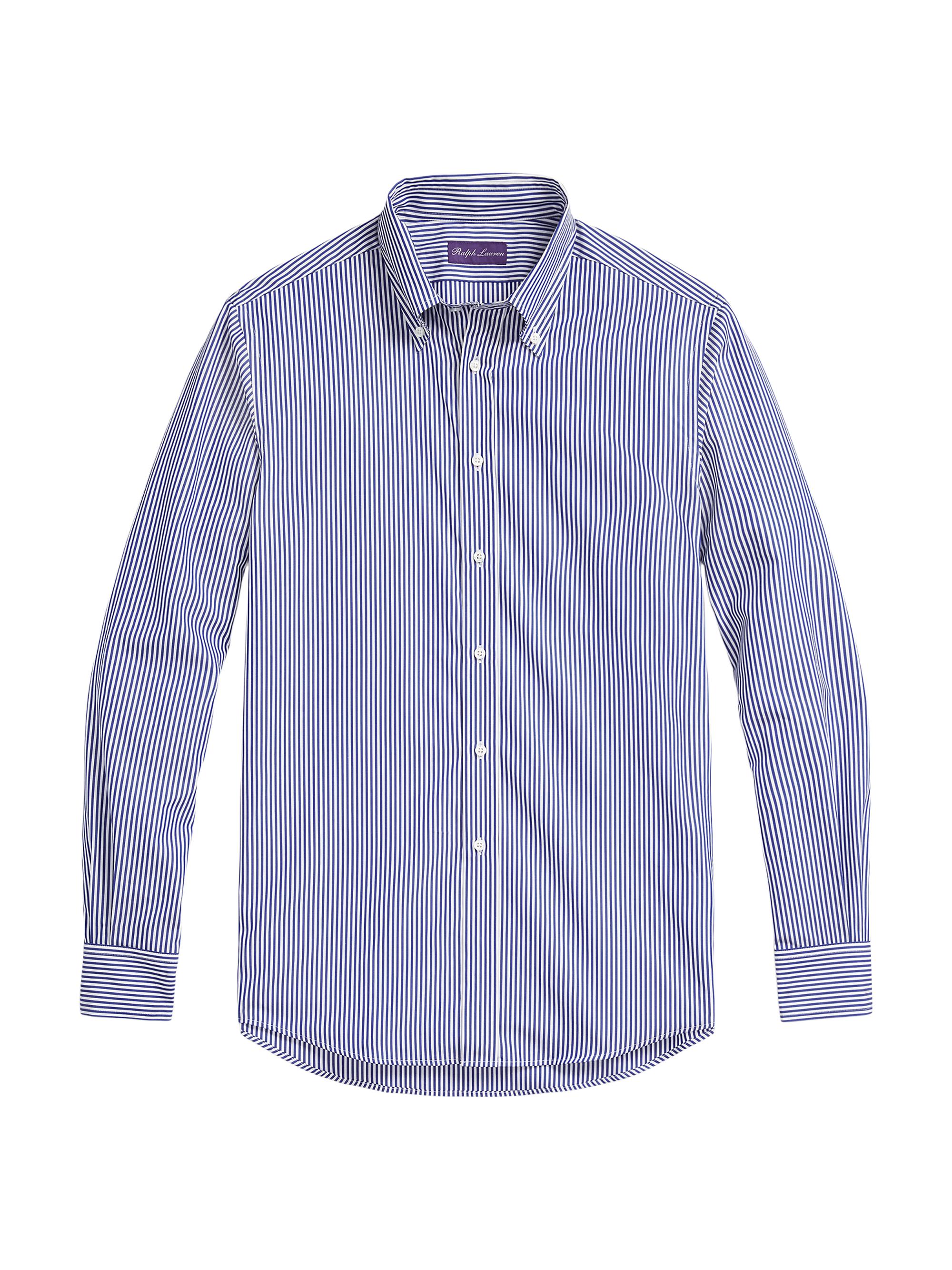 Ralph Lauren Purple Label Men's Bengal-Striped Cotton Poplin Shirt - Blue White