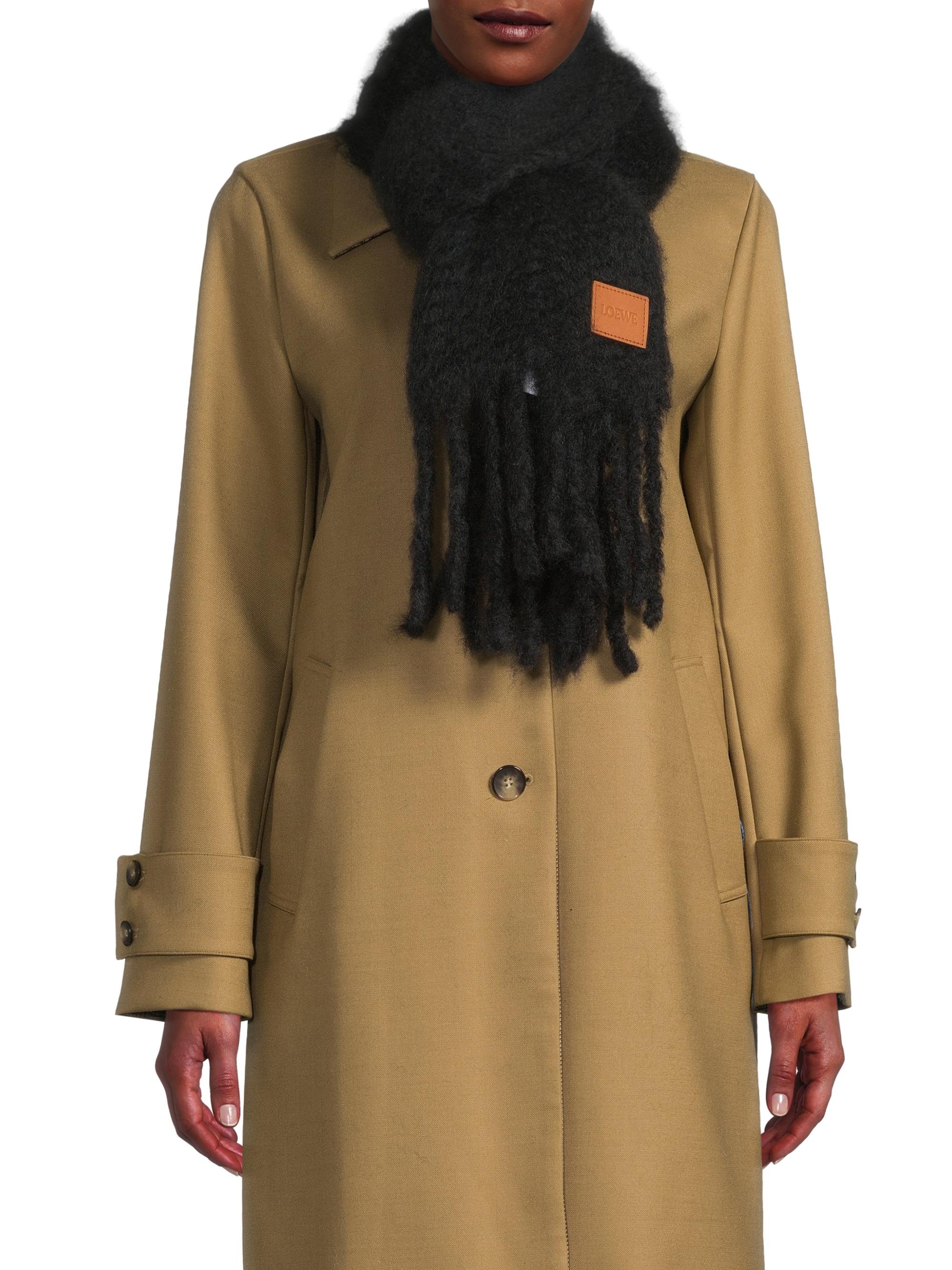 LOEWE Women's Mohair-Wool Blend Scarf - Black