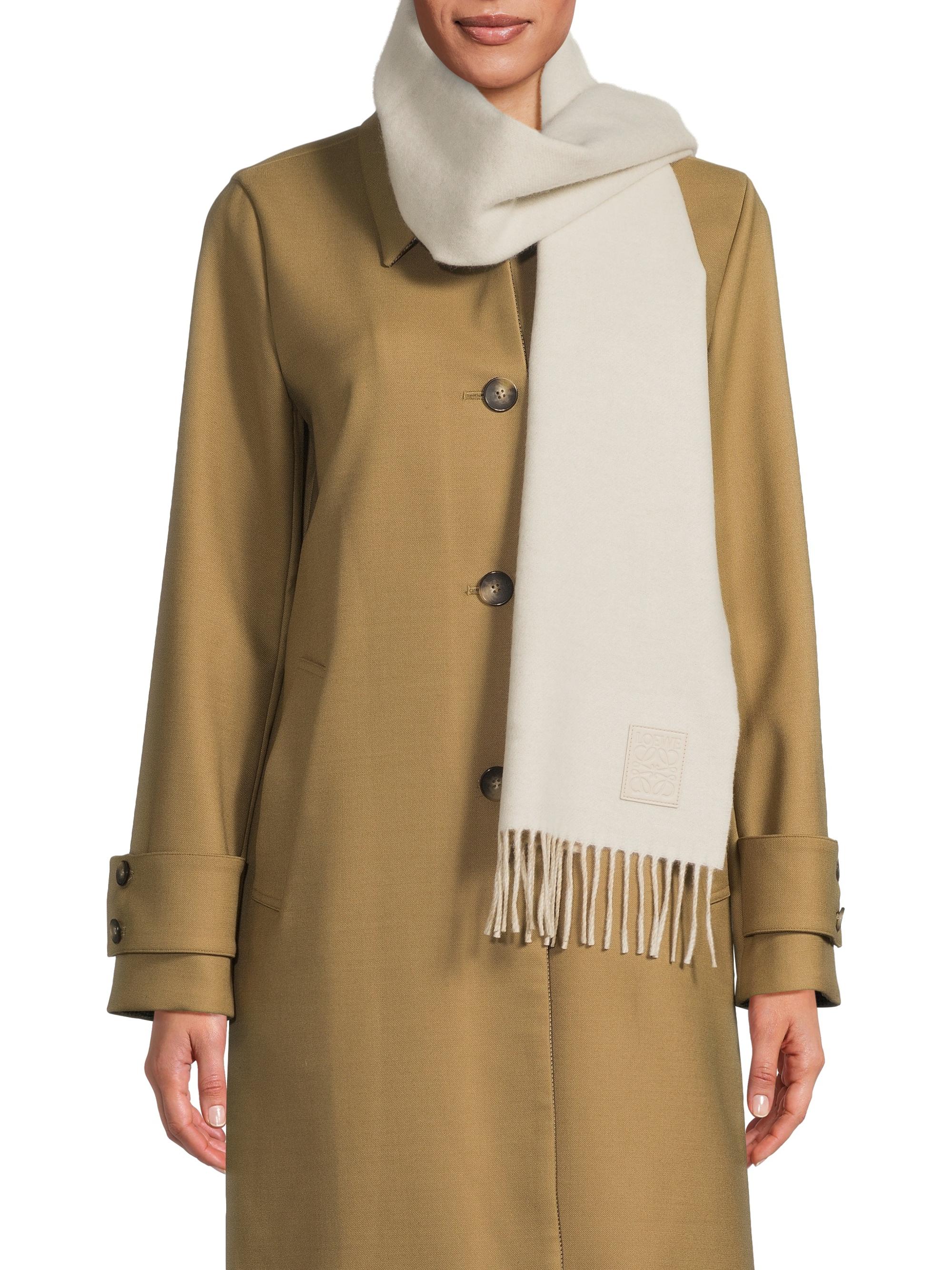LOEWE Women's Double-Faced Wool-Cashmere Scarf -  Sand