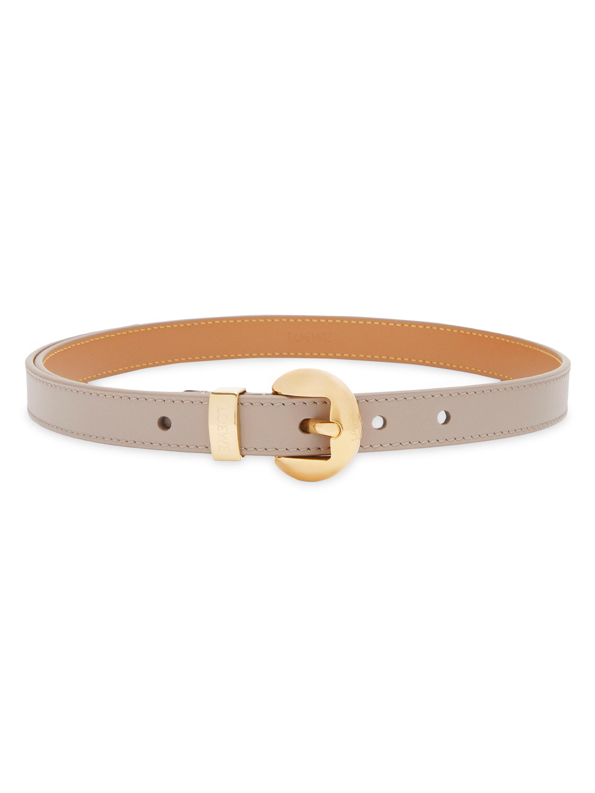 LOEWE Women's Pebble Leather Belt - Sand Gold