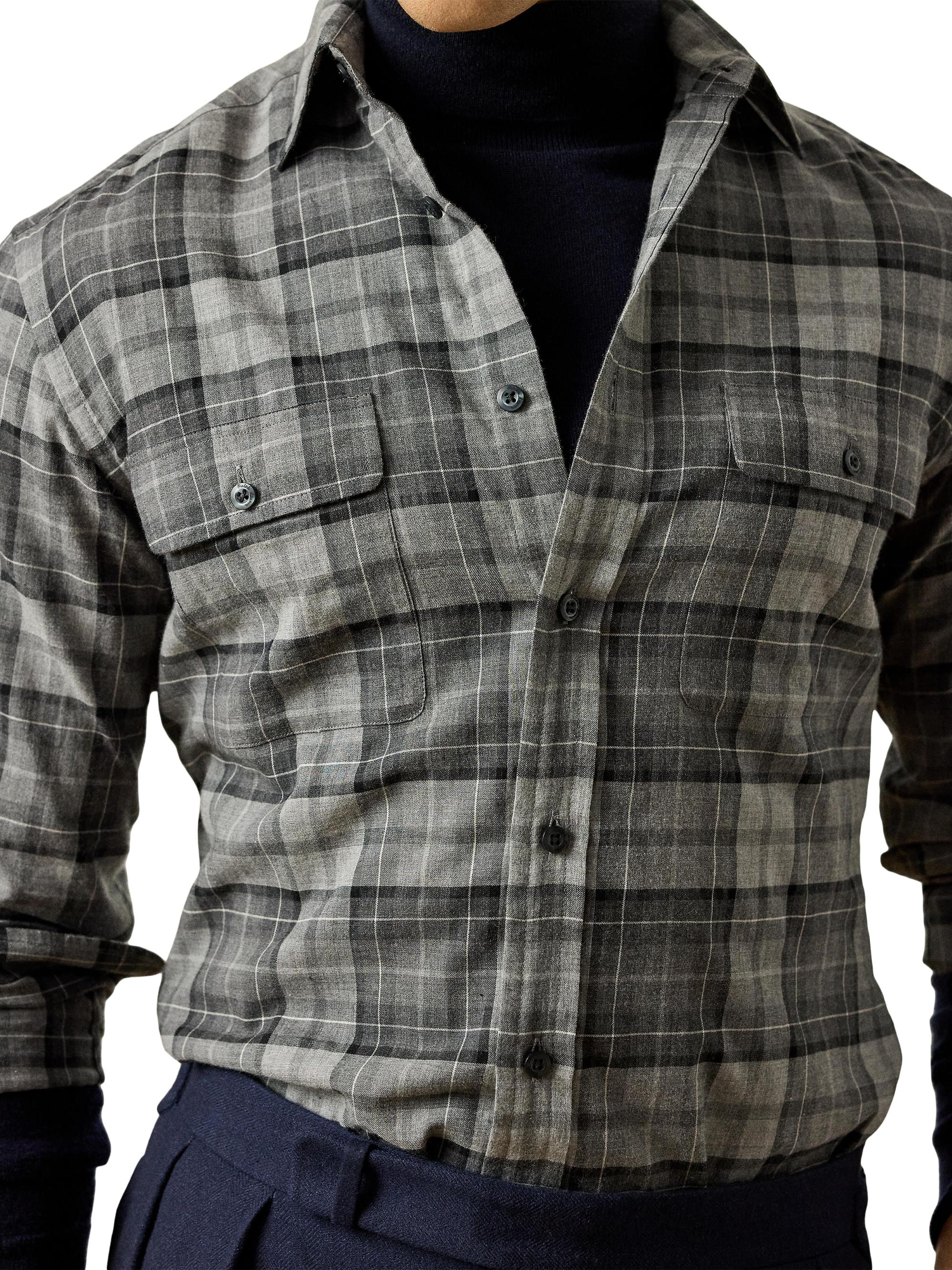 Ralph Lauren Purple Label Plaid Twill Shirt | Saks Fifth Avenue